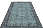 Atina Blue Vintage Wool Handmade Area Rug 5'8" x 9'1"