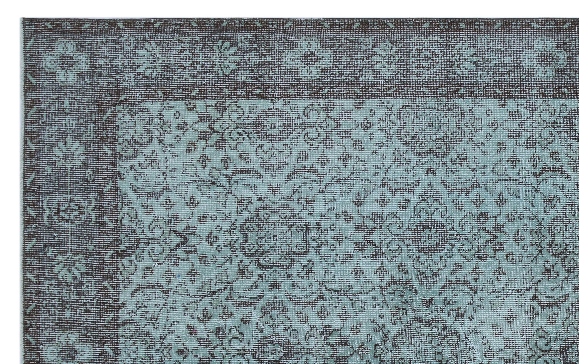 Atina Blue Vintage Wool Handmade Area Rug 5'8" x 9'1"