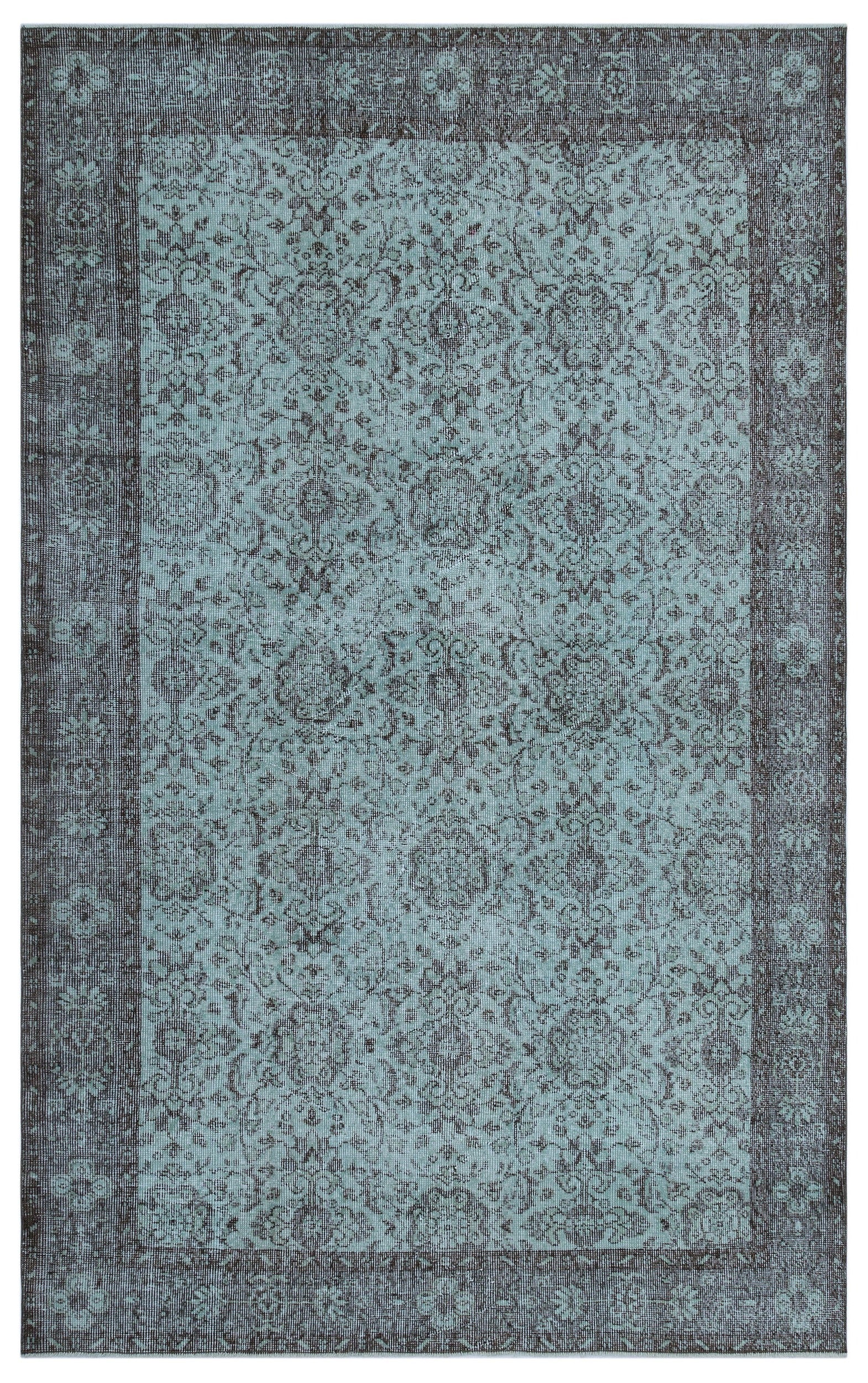 Atina Blue Vintage Wool Handmade Area Rug 5'8" x 9'1"