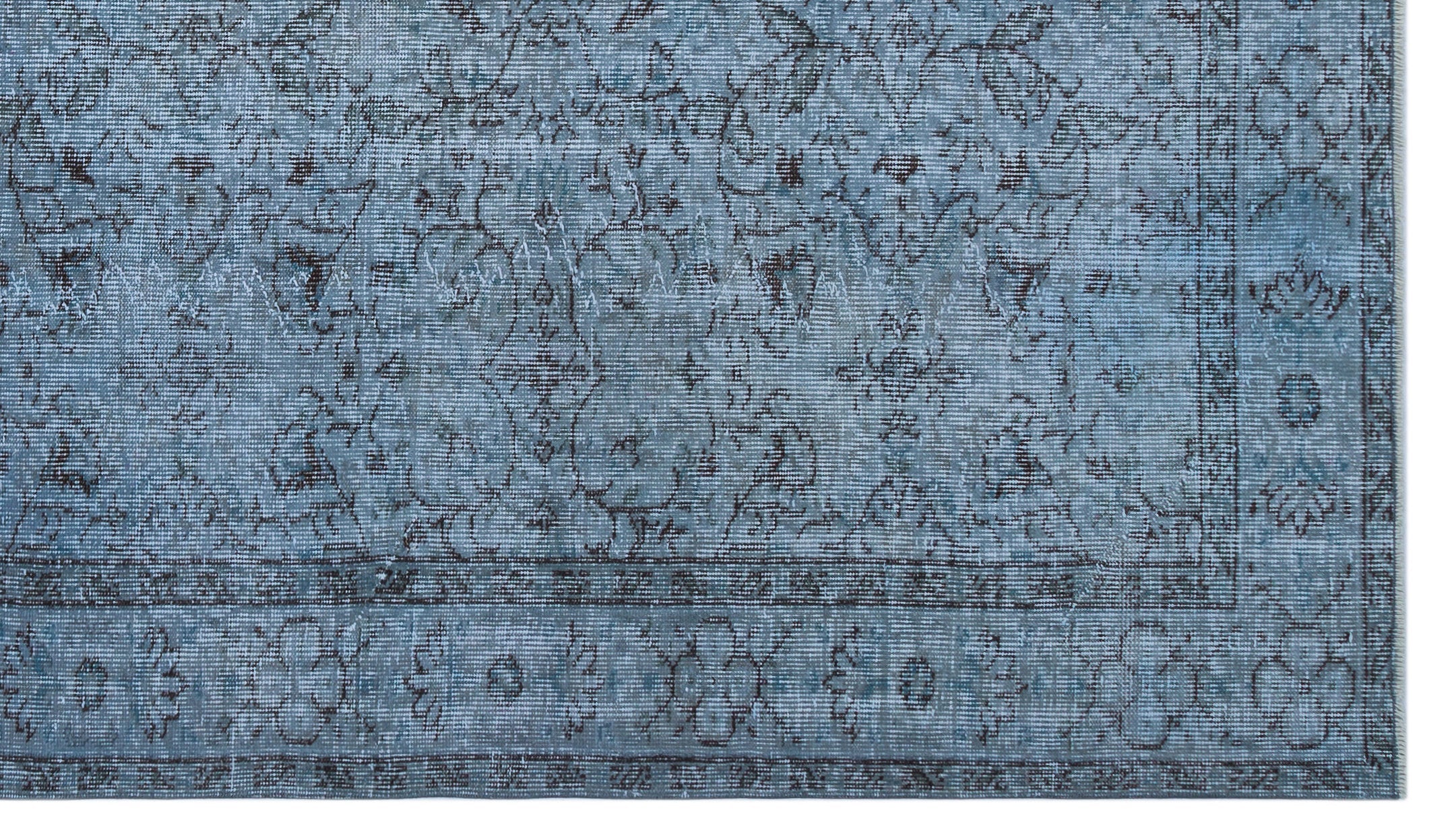 Atina Blue Vintage Wool Handmade Area Rug 5'5" x 9'7"