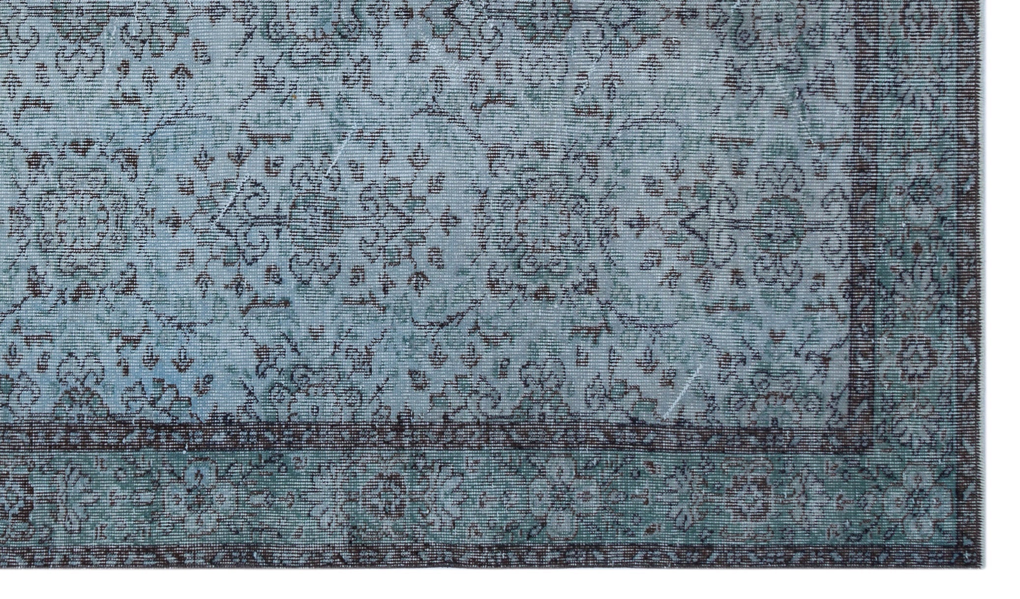 Atina Blue Vintage Wool Handmade Area Rug 5'4" x 9'2"