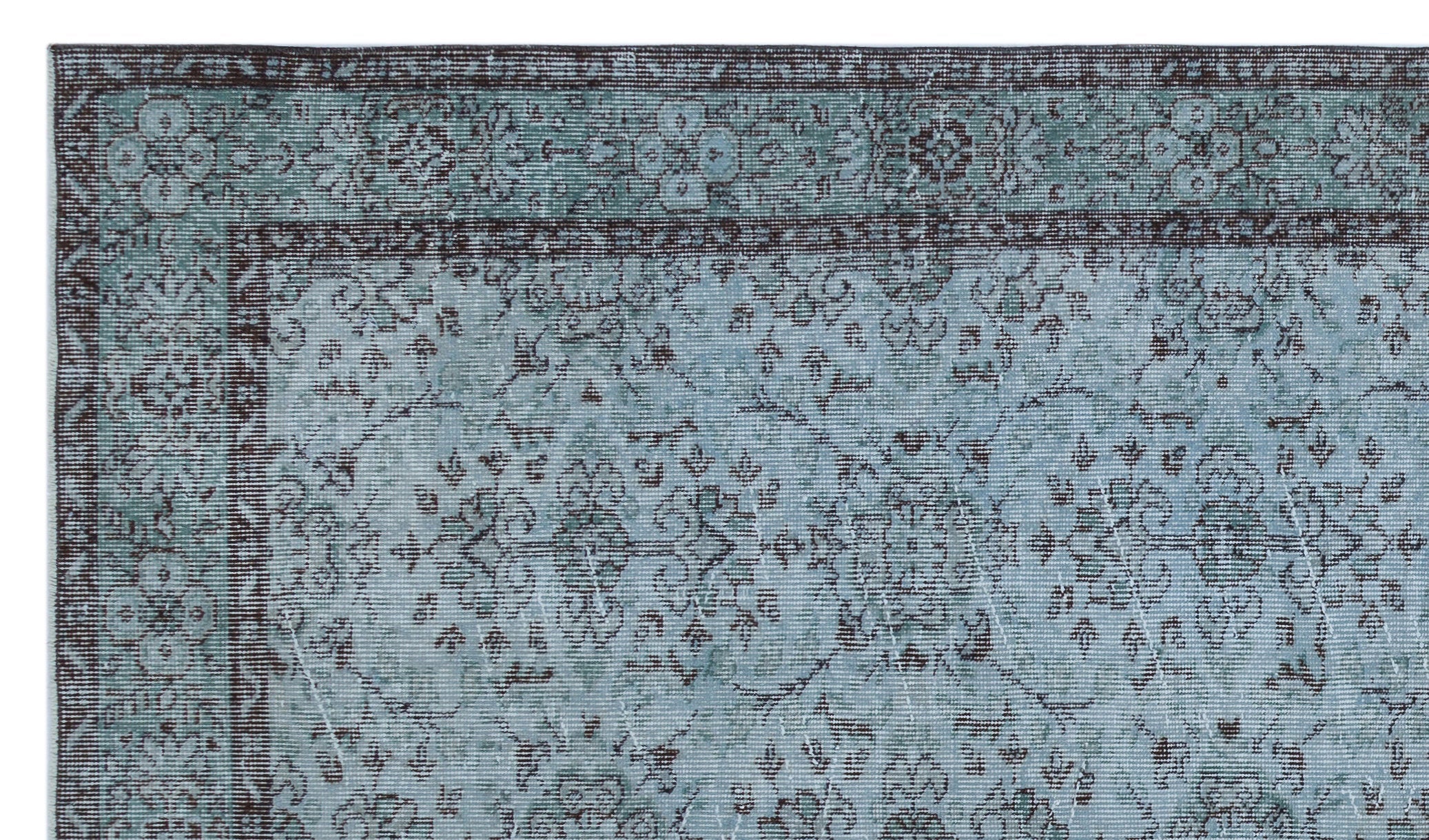 Atina Blue Vintage Wool Handmade Area Rug 5'4" x 9'2"
