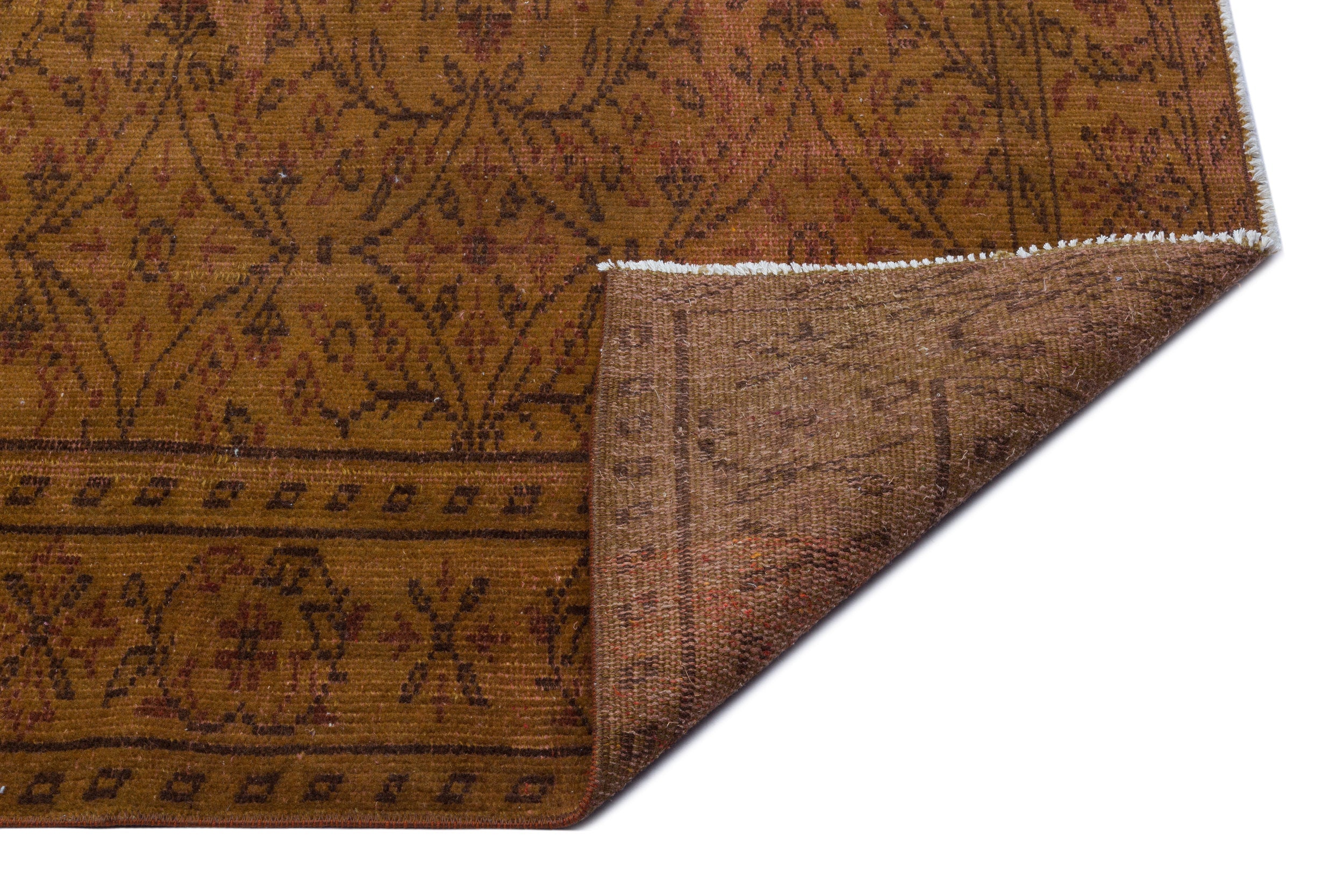 Atina Brown Vintage Wool Handmade Area Rug 5'7" x 9'9"