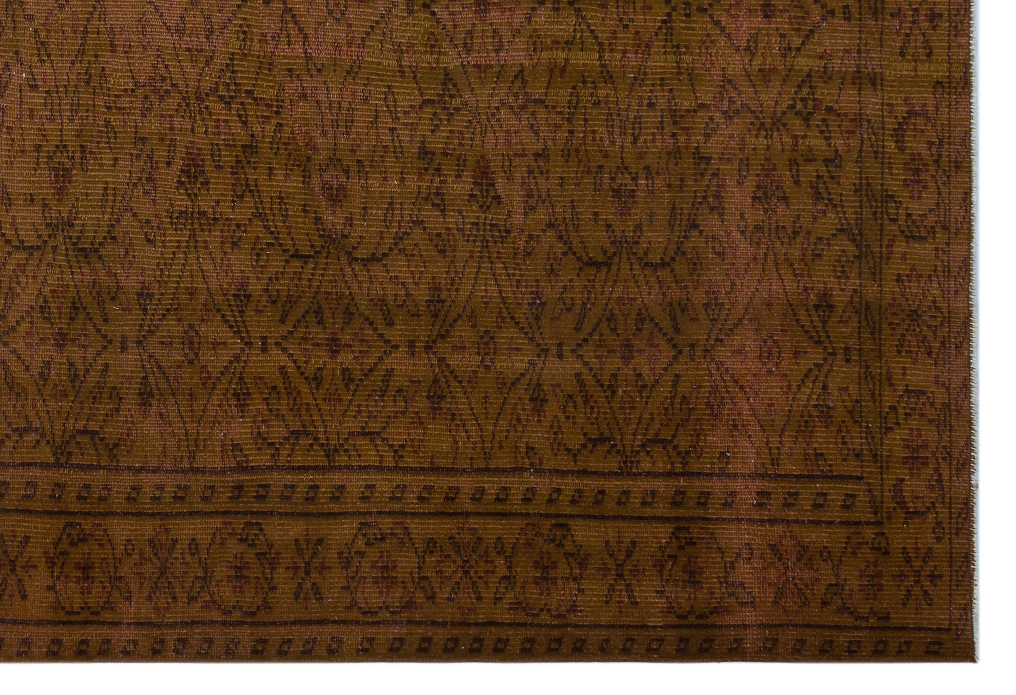 Atina Brown Vintage Wool Handmade Area Rug 5'7" x 9'9"