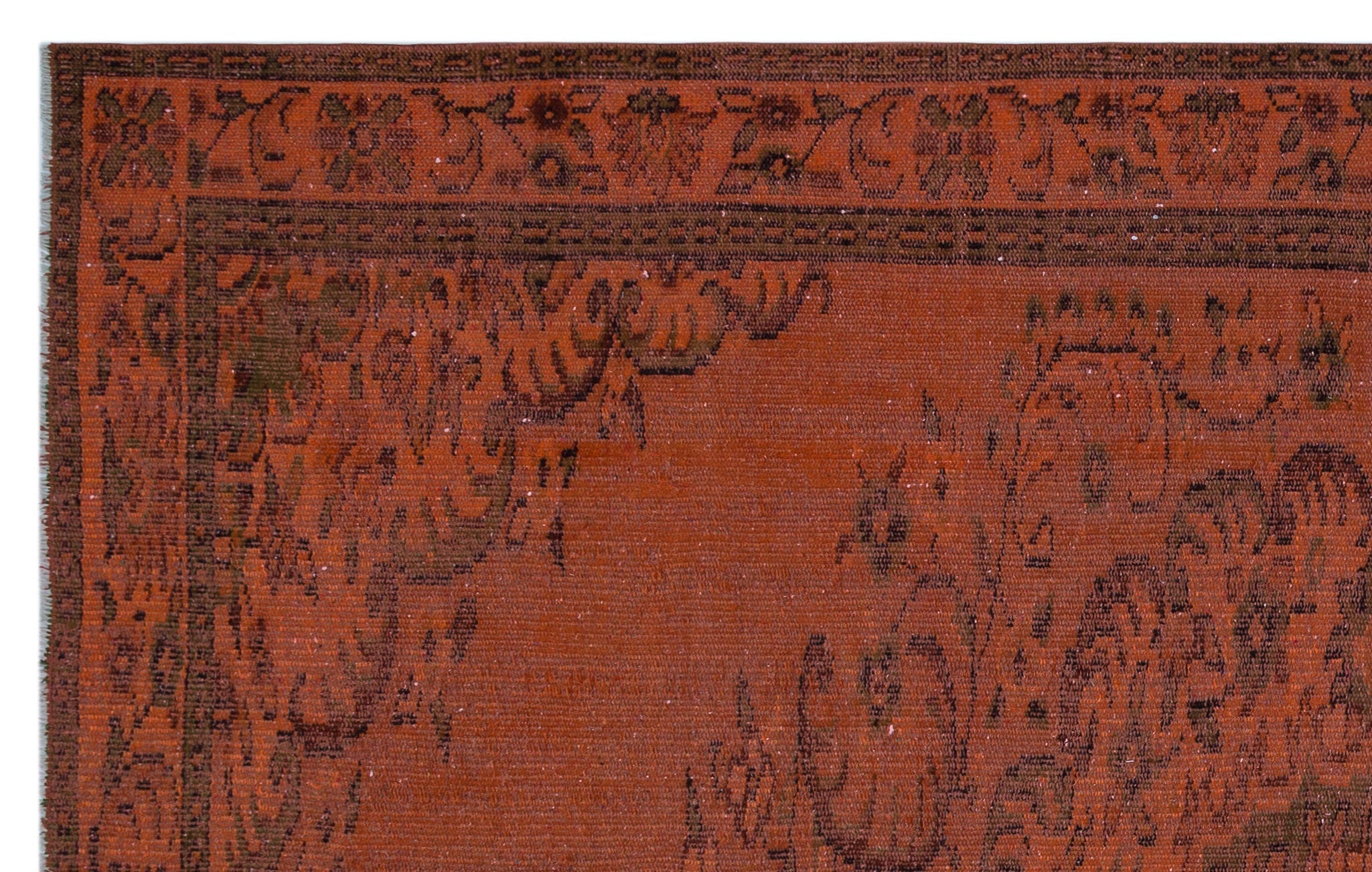 Atina Orange Vintage Wool Handmade Area Rug 5'9" x 9'1"