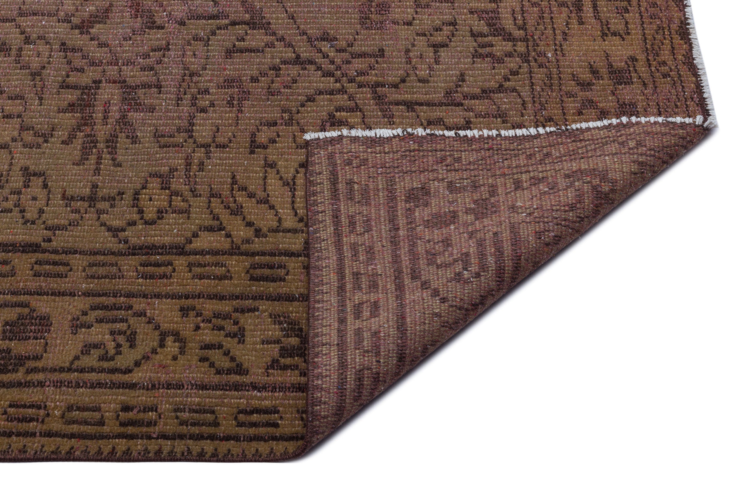 Atina Brown Vintage Wool Handmade Area Rug 5'9" x 8'8"
