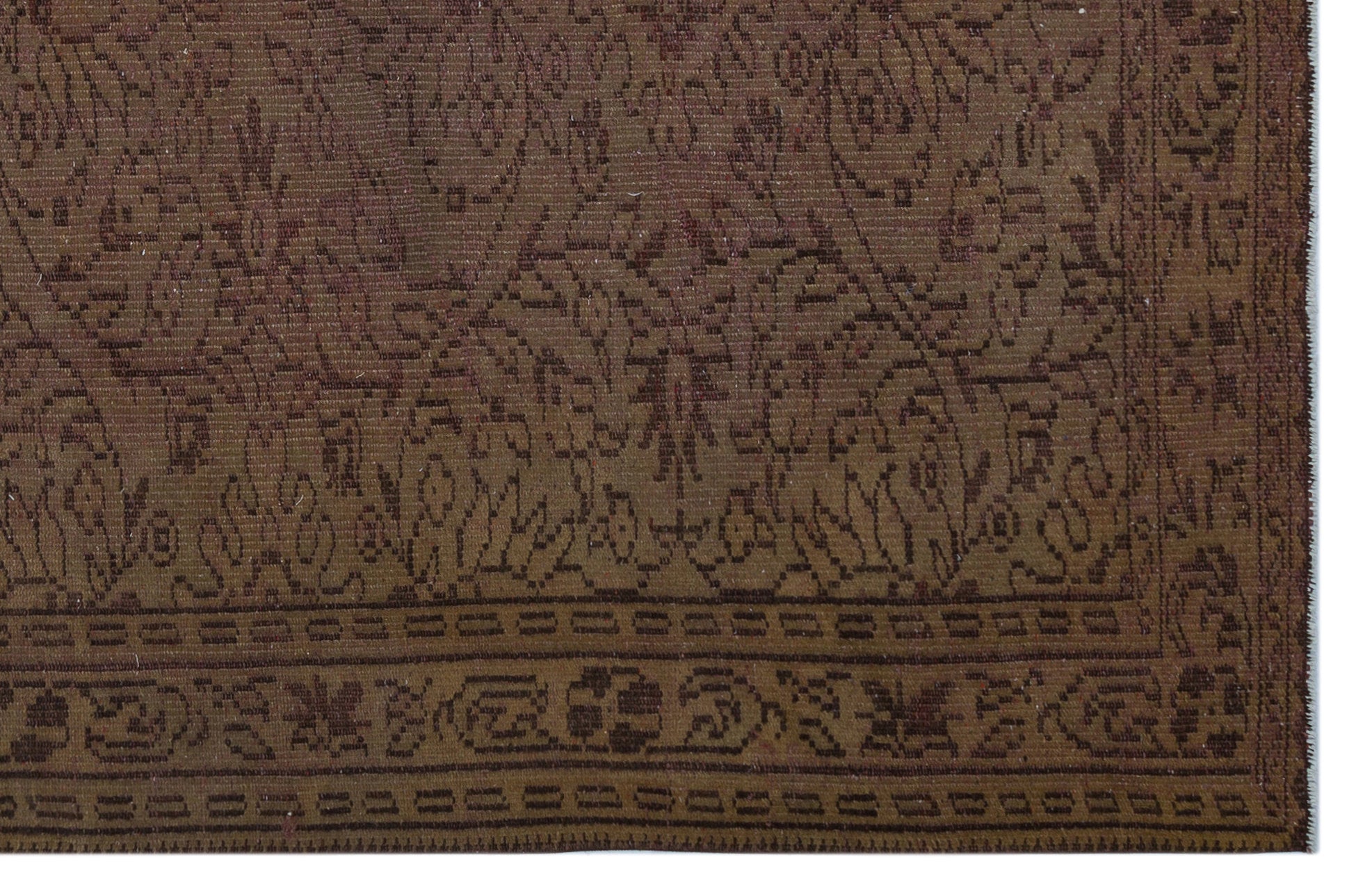 Atina Brown Vintage Wool Handmade Area Rug 5'9" x 8'8"