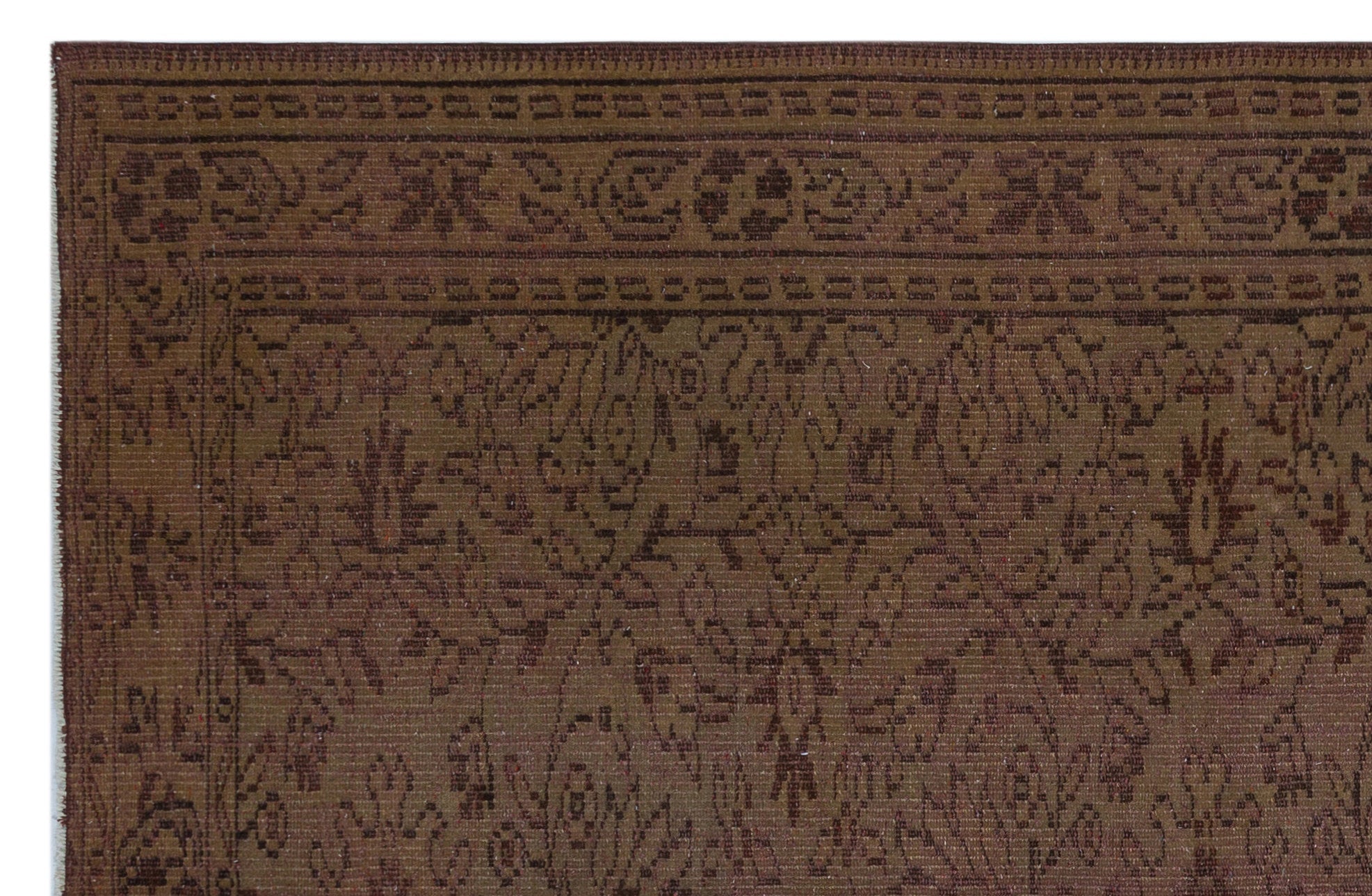 Atina Brown Vintage Wool Handmade Area Rug 5'9" x 8'8"