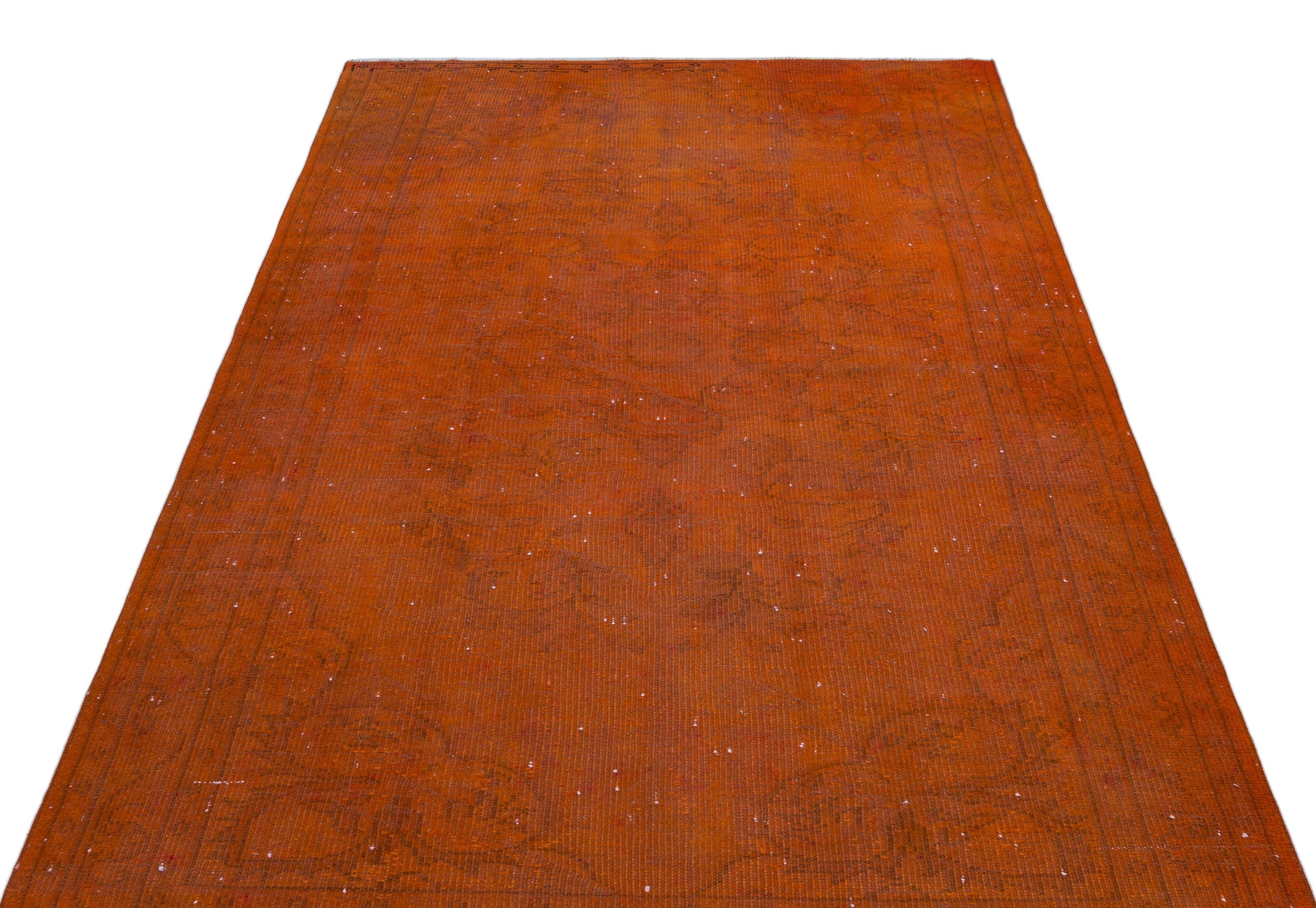 Atina Orange Vintage Wool Handmade Area Rug 5'0" x 8'2"