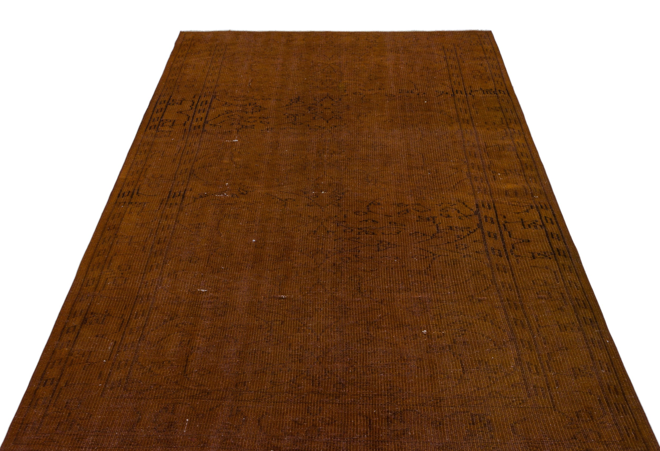 Atina Brown Vintage Wool Handmade Area Rug 5'3" x 8'2"
