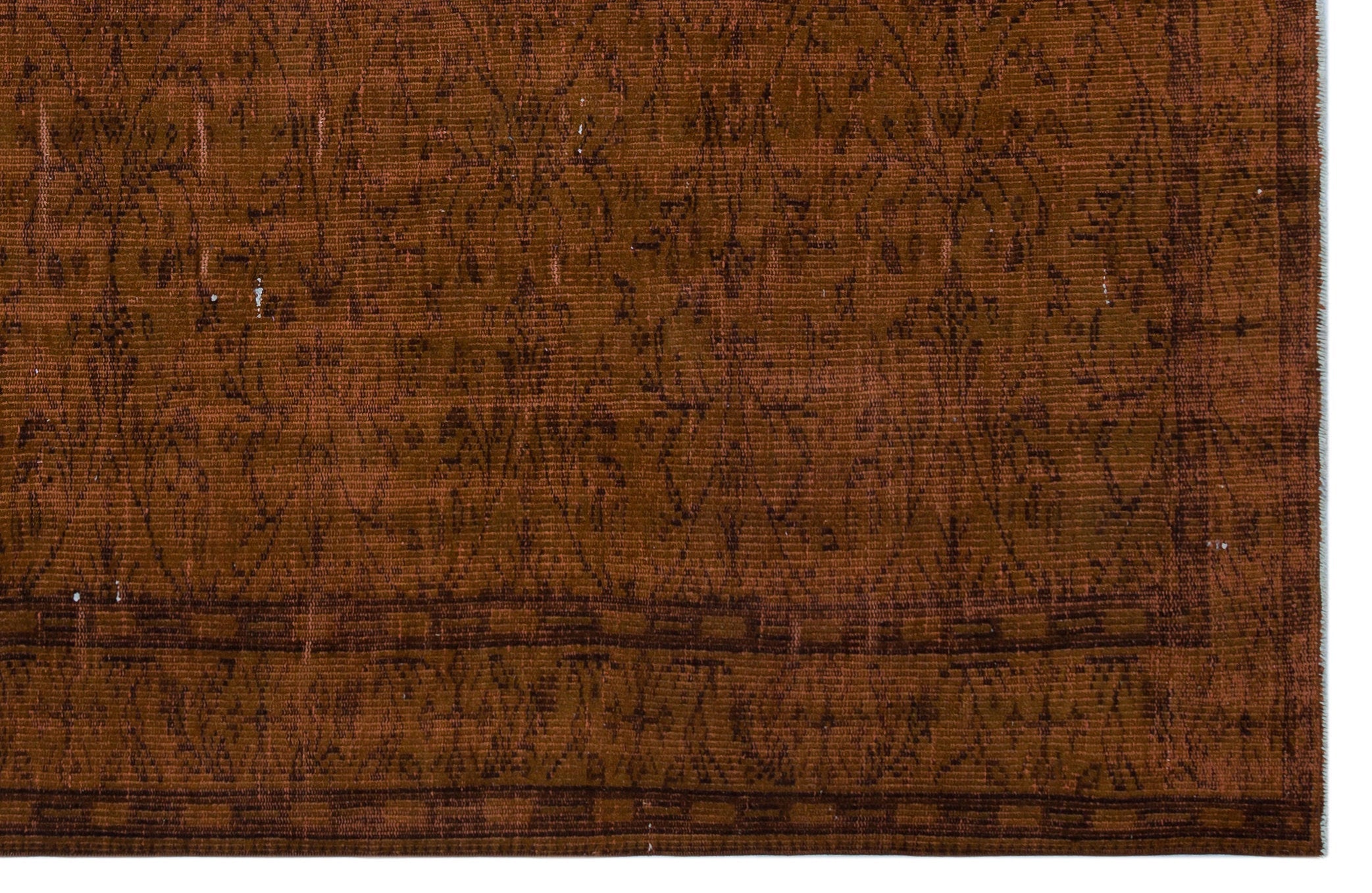 Atina Brown Vintage Wool Handmade Area Rug 6'1" x 9'3"