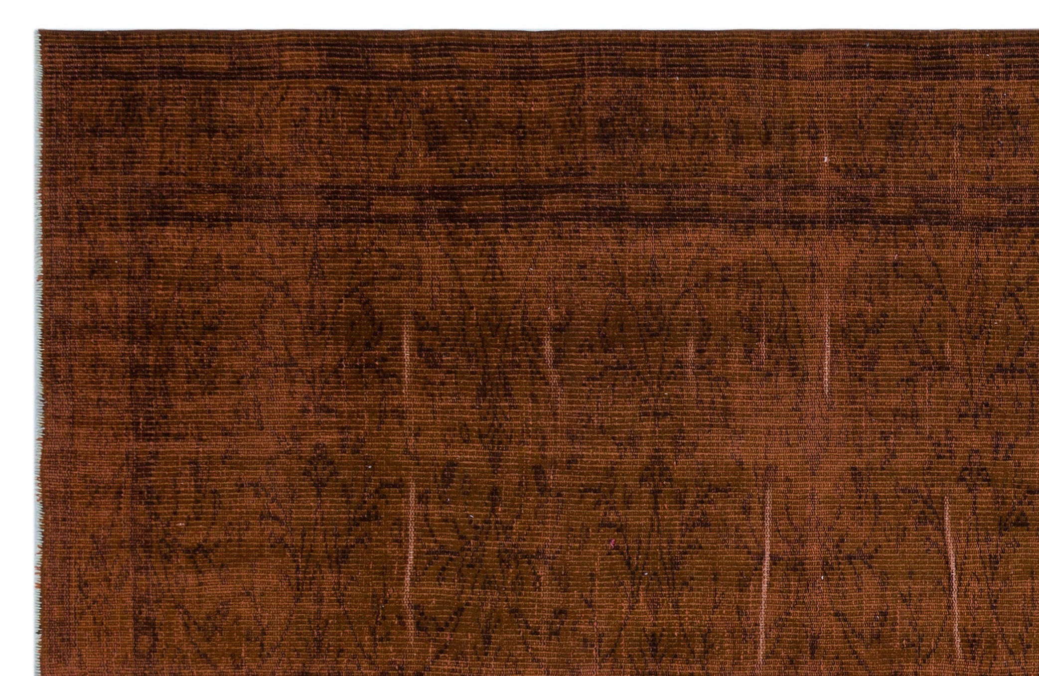 Atina Brown Vintage Wool Handmade Area Rug 6'1" x 9'3"