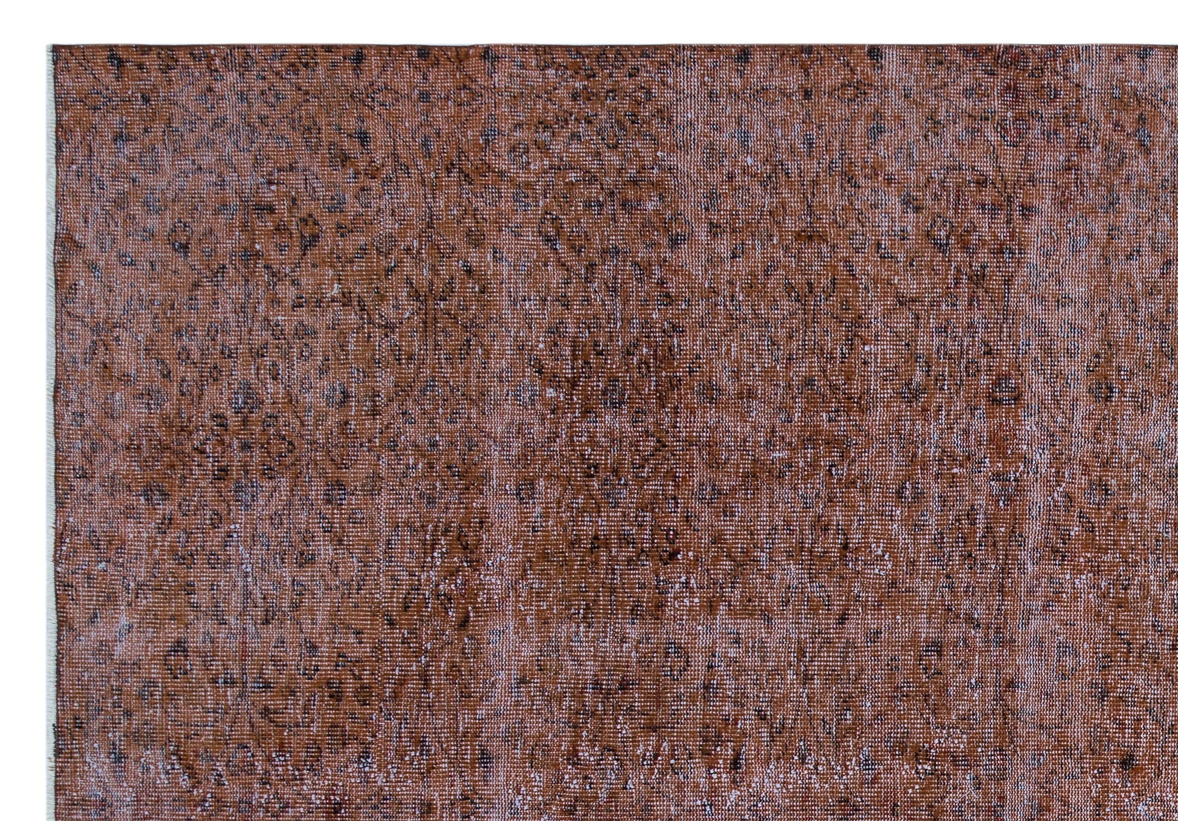 Atina Brown Vintage Wool Handmade Area Rug 7'2" x 10'2"