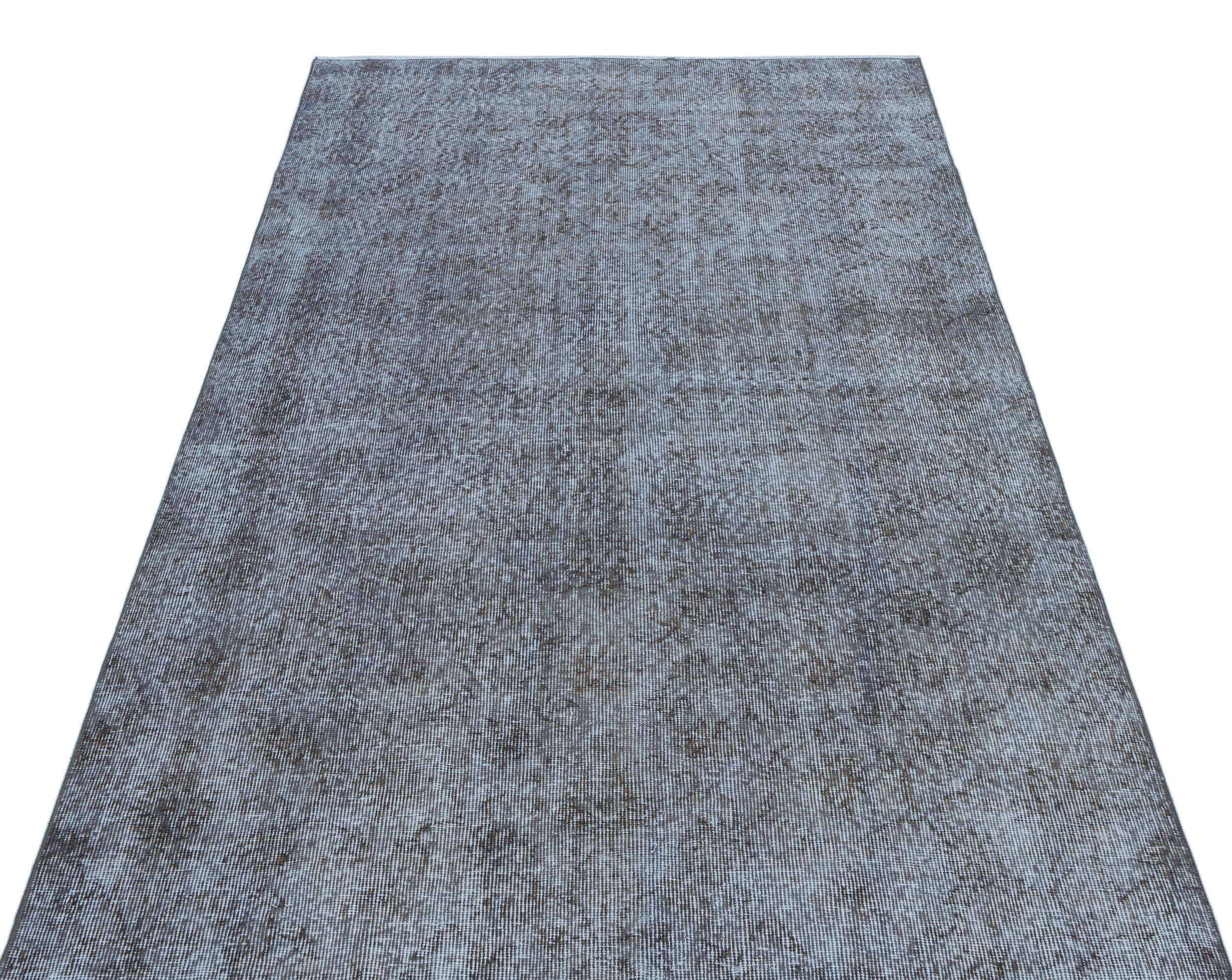Atina Blue Vintage Wool Handmade Area Rug 4'2" x 7'6"
