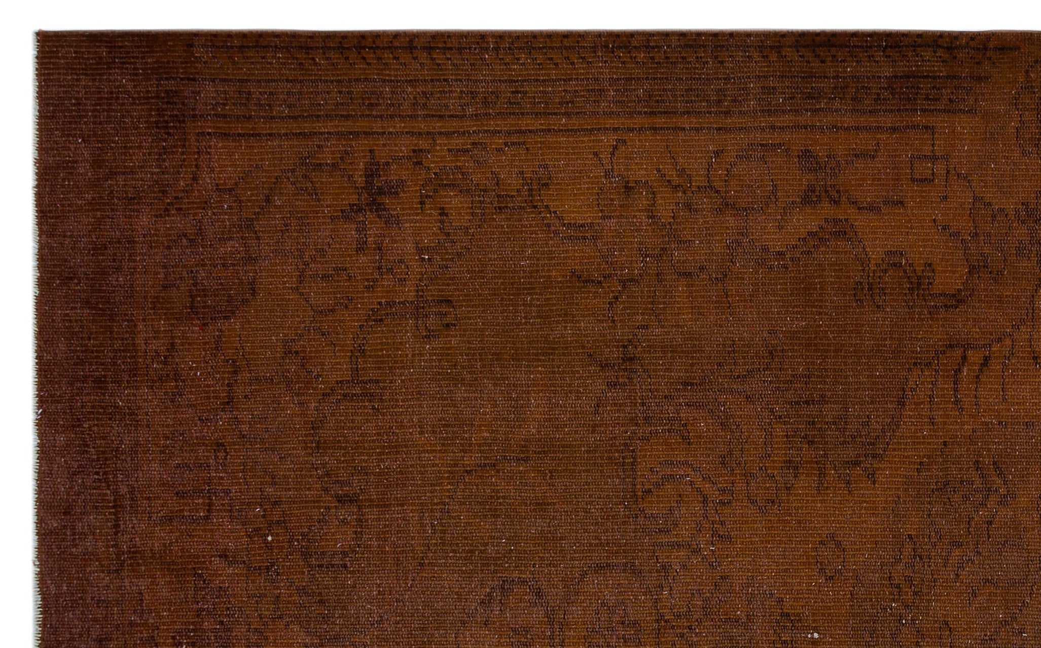 Atina Brown Vintage Wool Handmade Area Rug 5'6" x 9'1"