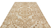 Purplea Beige Vintage Wool Handmade Area Rug 6'2" x 10'0"