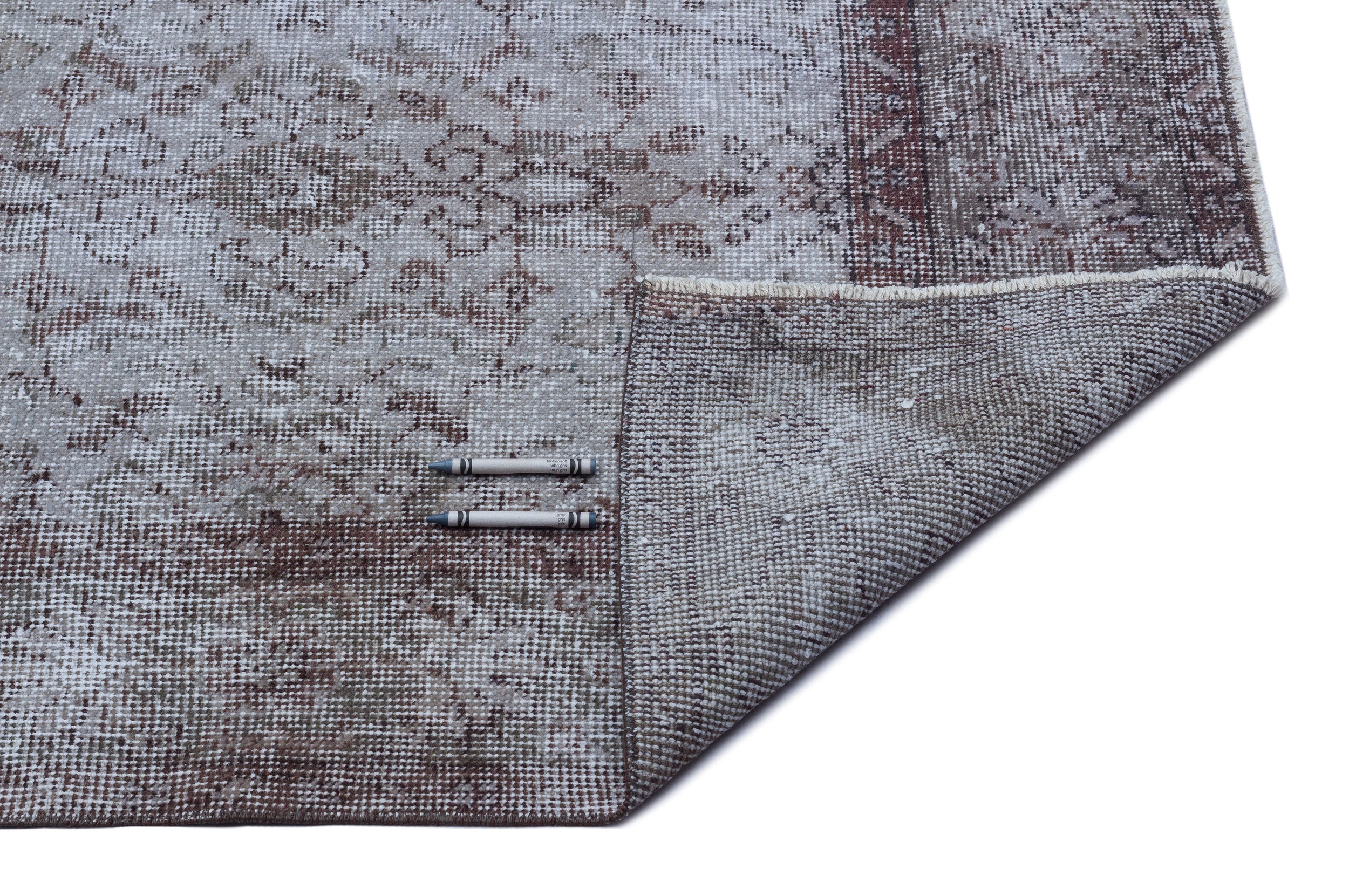 Atina Grey Vintage Wool Handmade Area Rug 5'3" x 9'2"