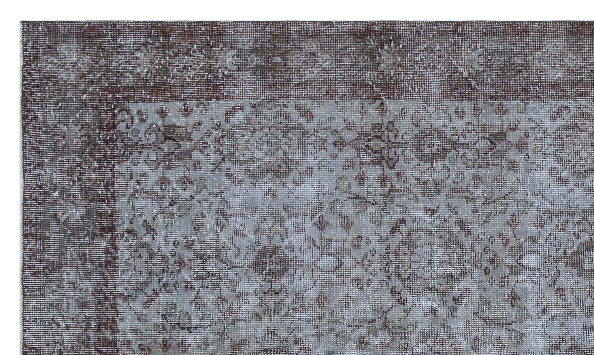 Atina Grey Vintage Wool Handmade Area Rug 5'3" x 9'2"