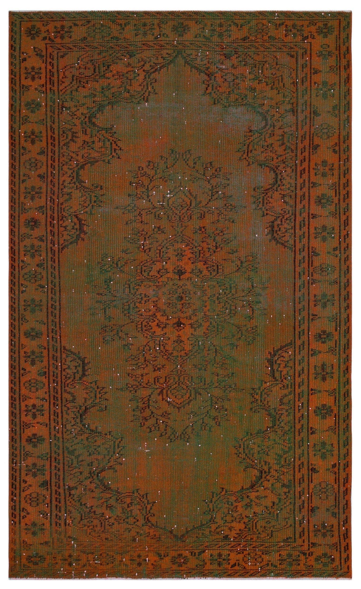Atina Brown Vintage Wool Handmade Area Rug 5'3" x 8'6"