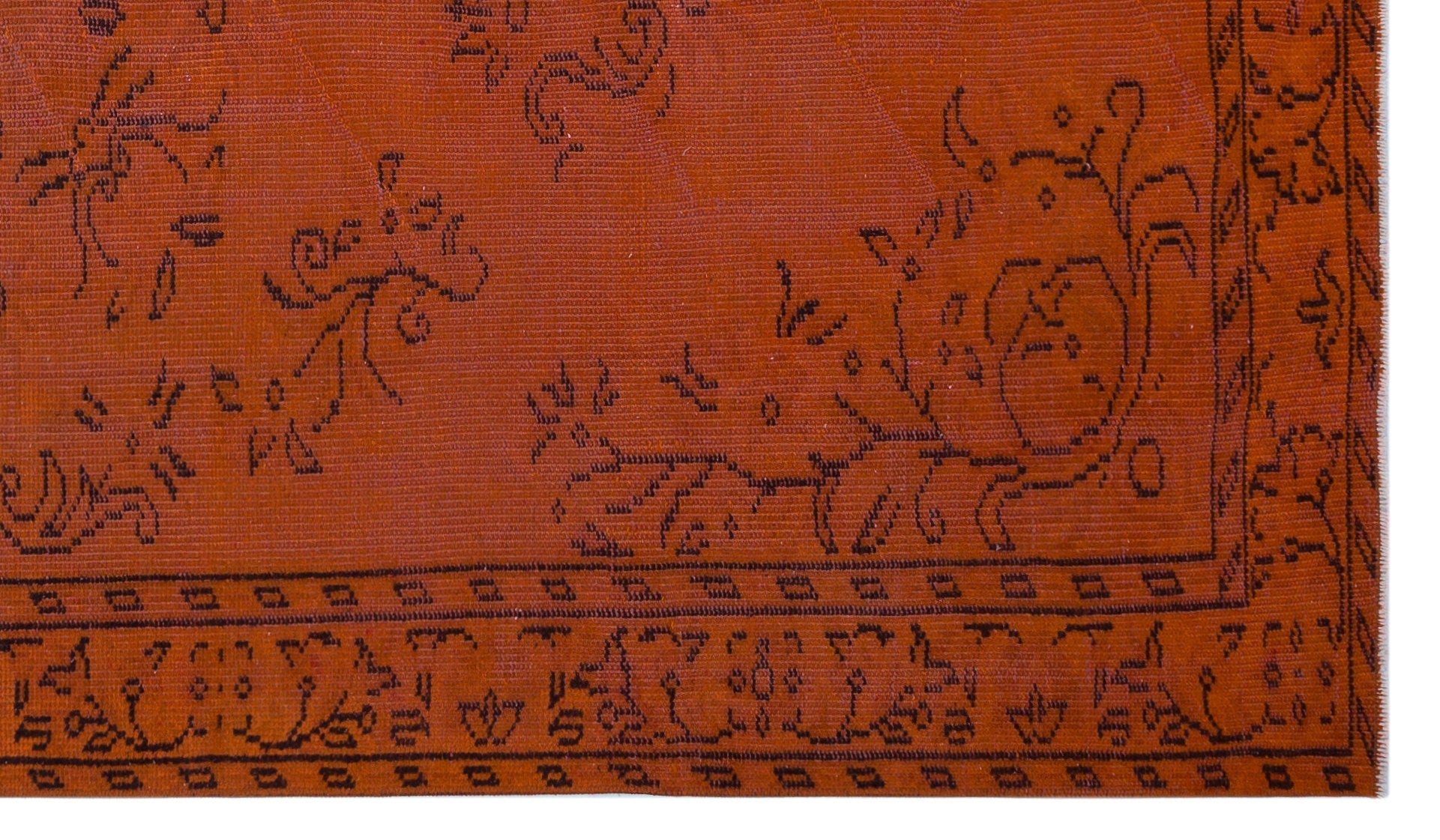 Atina Orange Vintage Wool Handmade Area Rug 5'0" x 8'5"