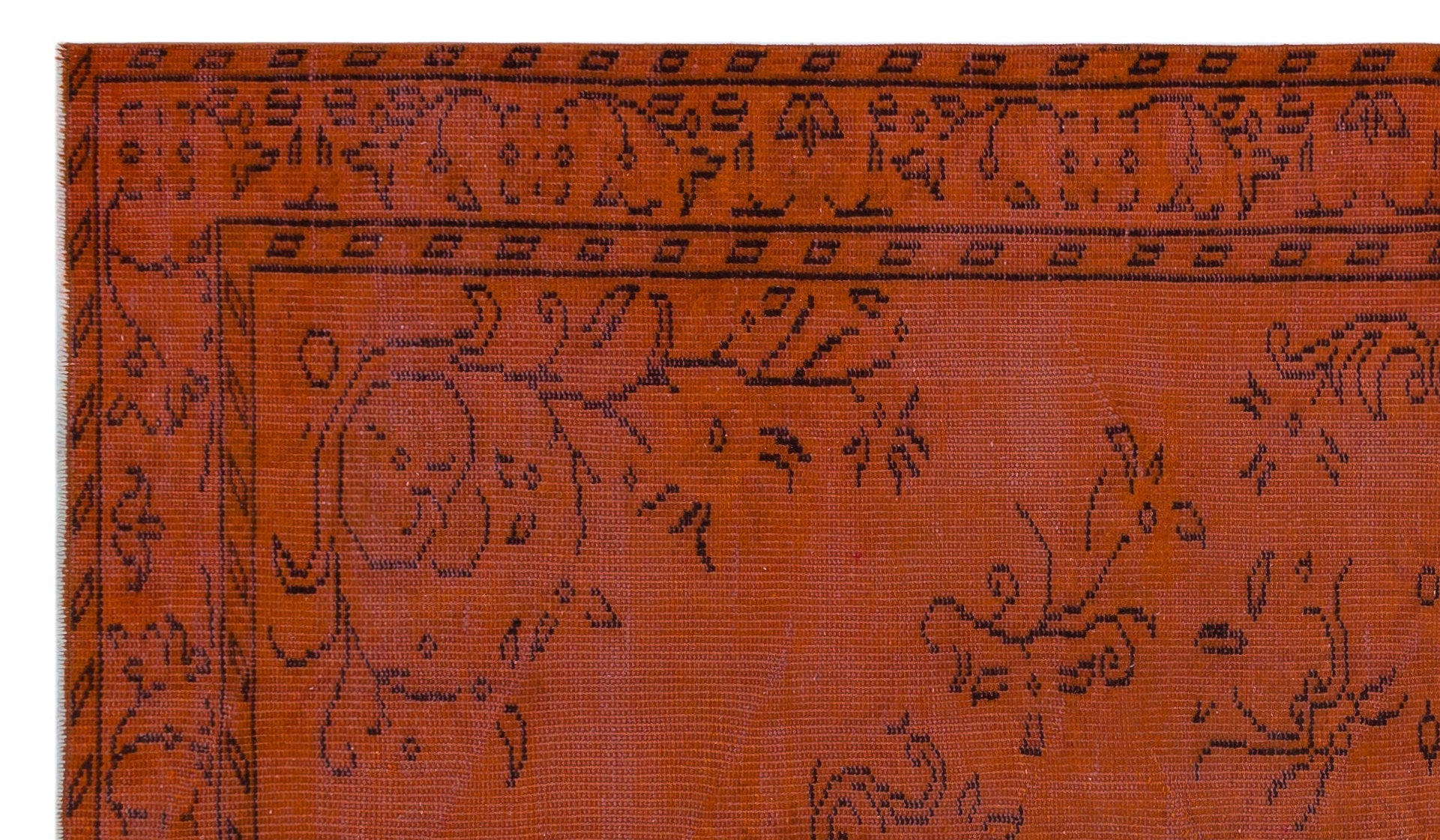 Atina Orange Vintage Wool Handmade Area Rug 5'0" x 8'5"