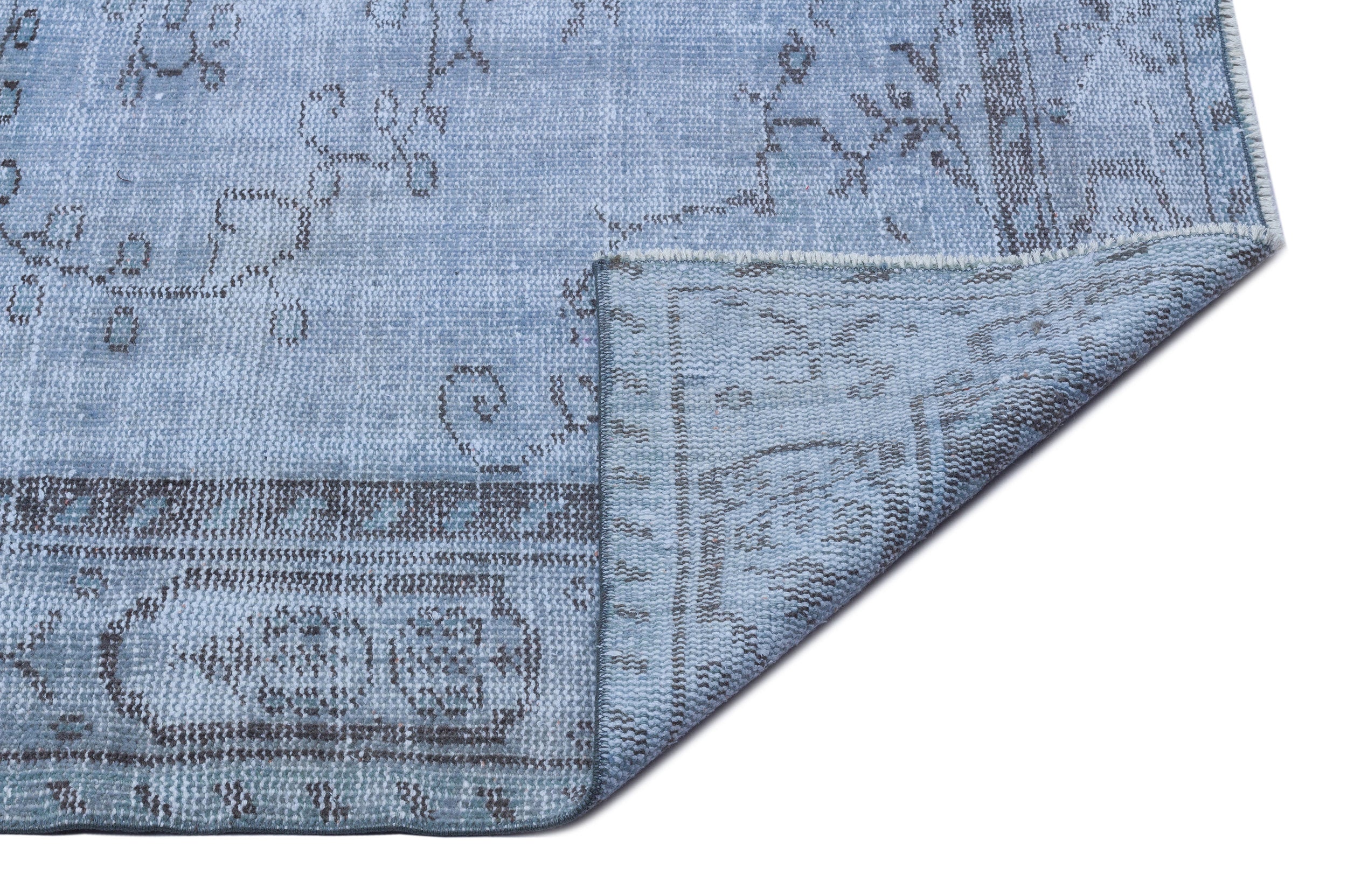 Atina Blue Vintage Wool Handmade Area Rug 5'9" x 8'8"
