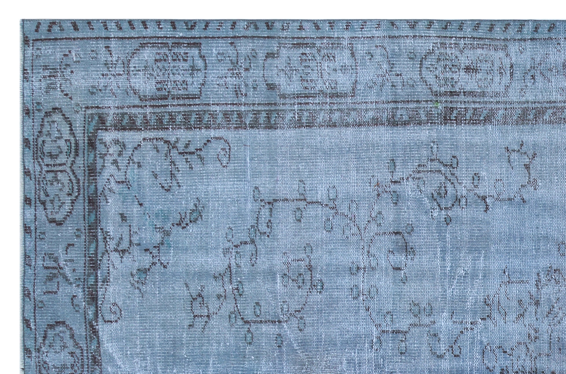 Atina Blue Vintage Wool Handmade Area Rug 5'9" x 8'8"