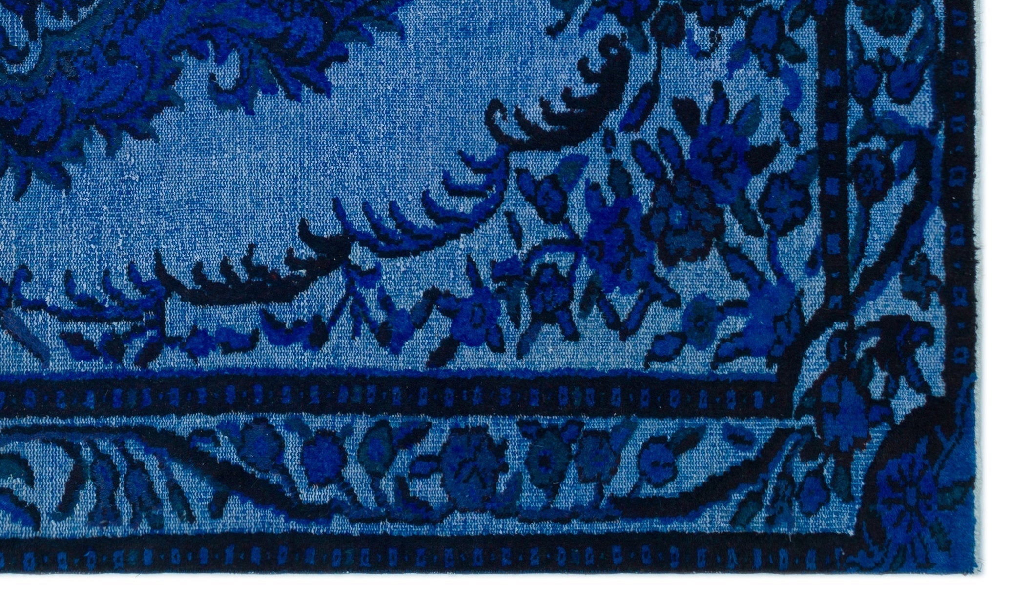 Purplea Blue Vintage Wool Handmade Area Rug 5'6" x 9'5"
