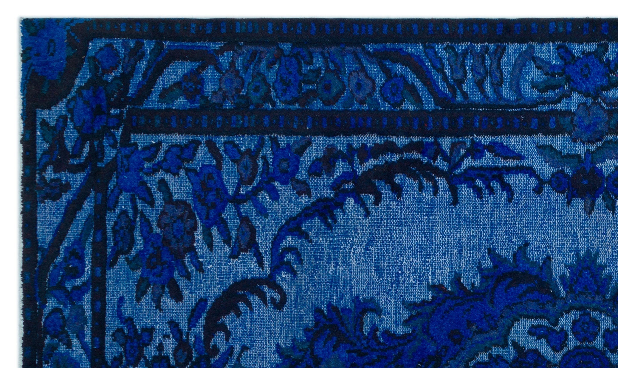 Purplea Blue Vintage Wool Handmade Area Rug 5'6" x 9'5"