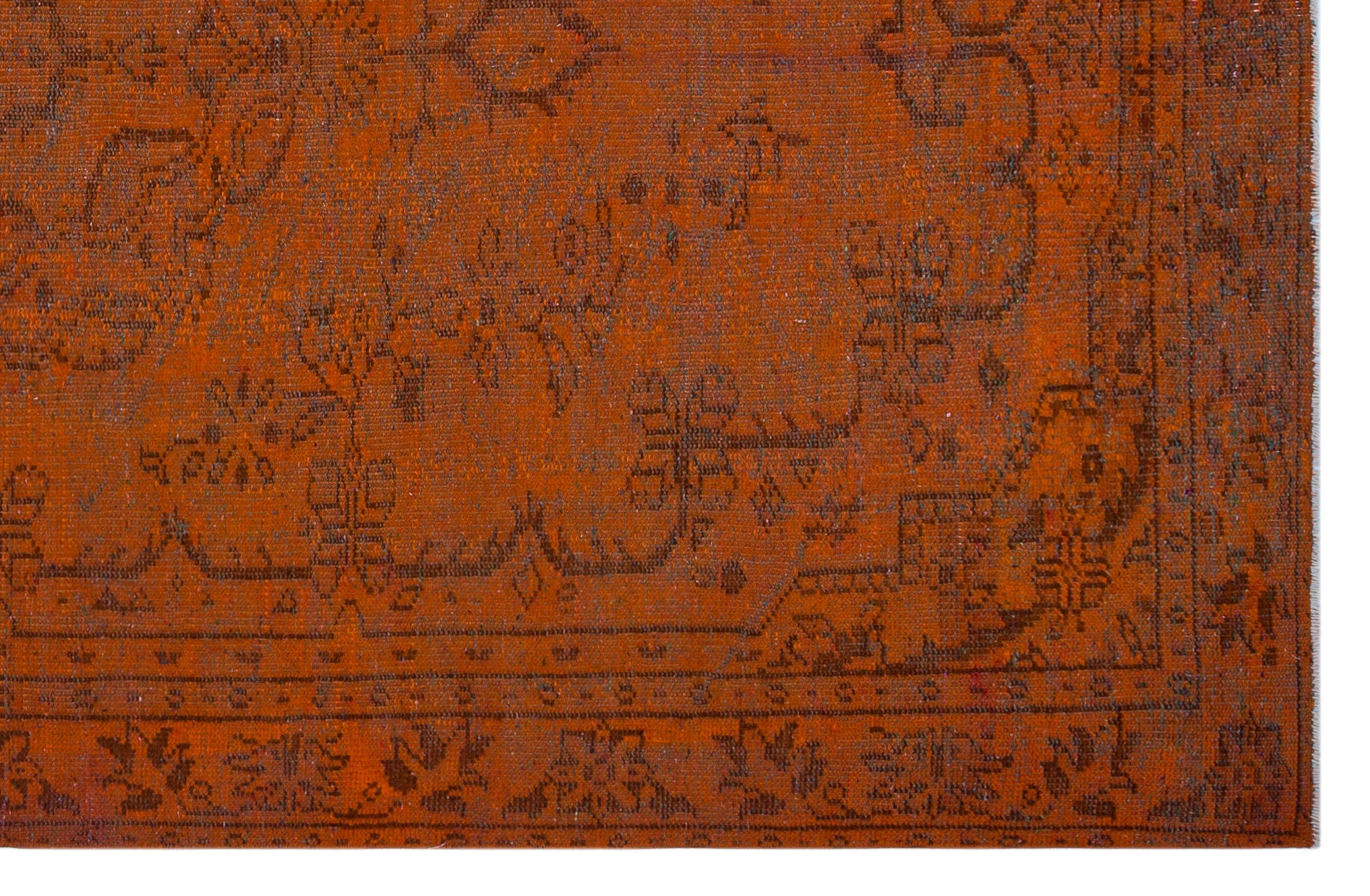 Atina Orange Vintage Wool Handmade Area Rug 6'11" x 7'10"