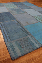 Navy Patchwork Rug | Durable Hallway Carpet & Soft Washable Handmade Cotton Rug