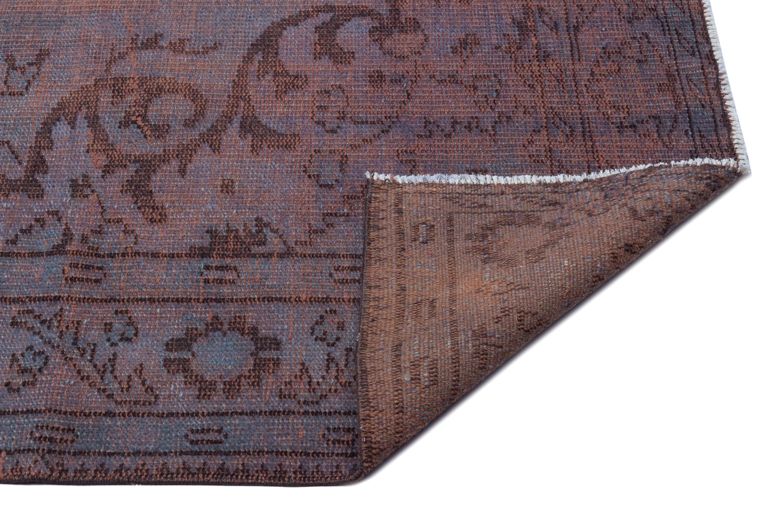 Atina Brown Vintage Wool Handmade Area Rug 5'11" x 9'7"
