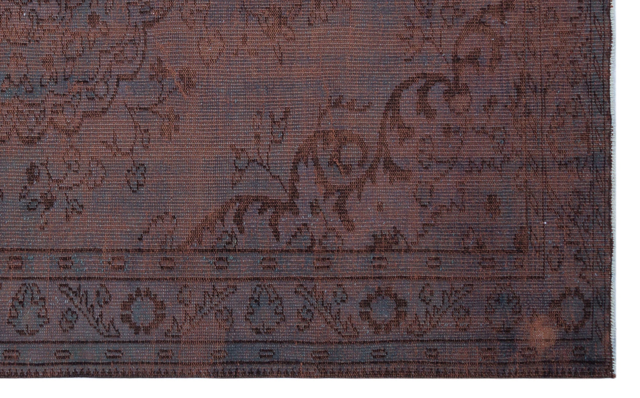 Atina Brown Vintage Wool Handmade Area Rug 5'11" x 9'7"