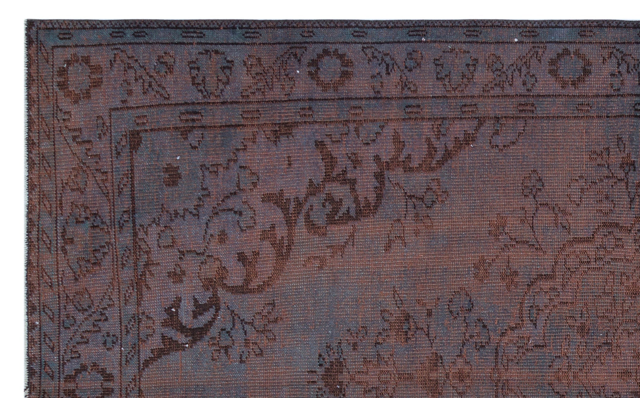Atina Brown Vintage Wool Handmade Area Rug 5'11" x 9'7"
