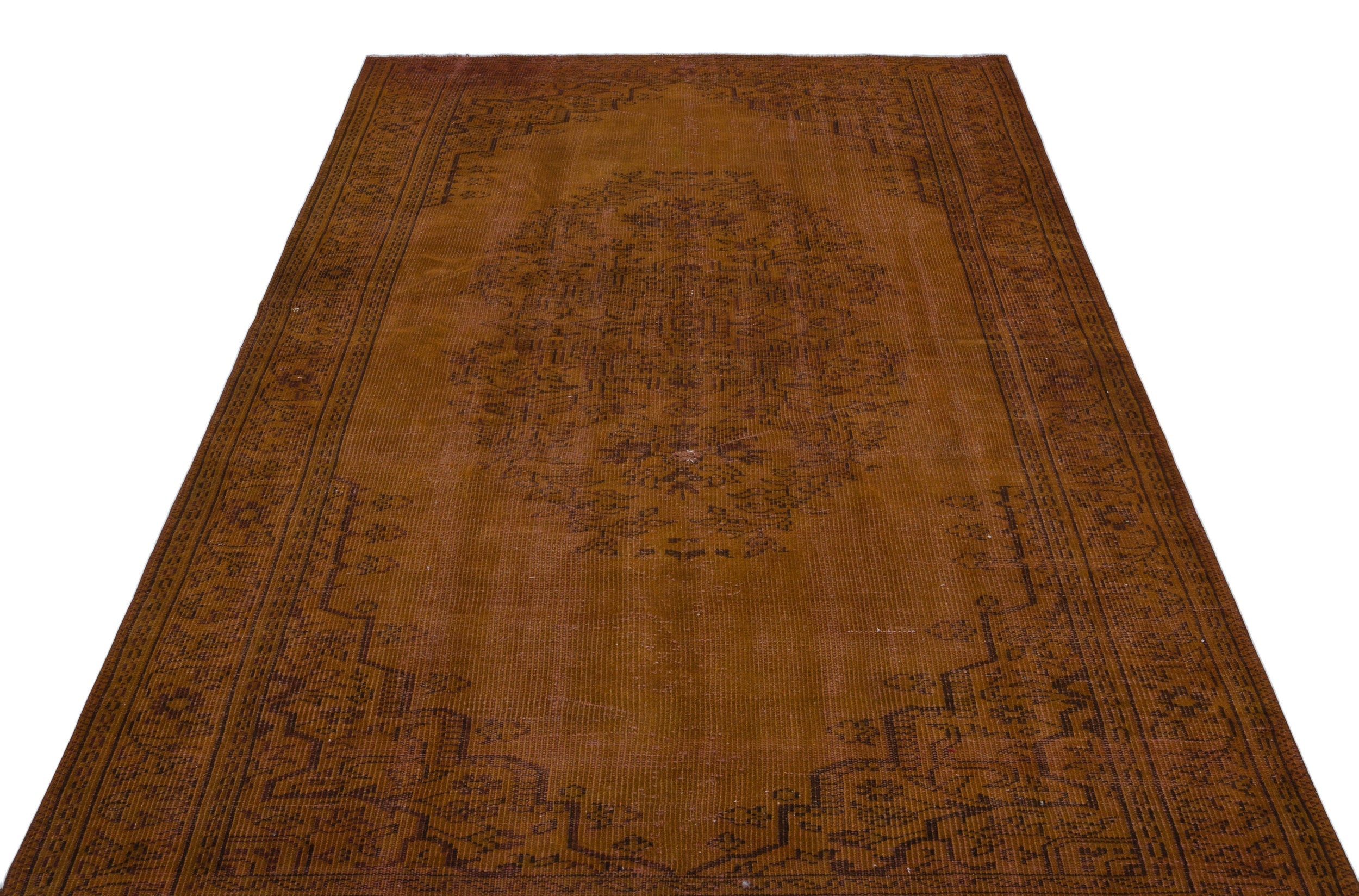 Atina Brown Vintage Wool Handmade Area Rug 5'5" x 8'5"