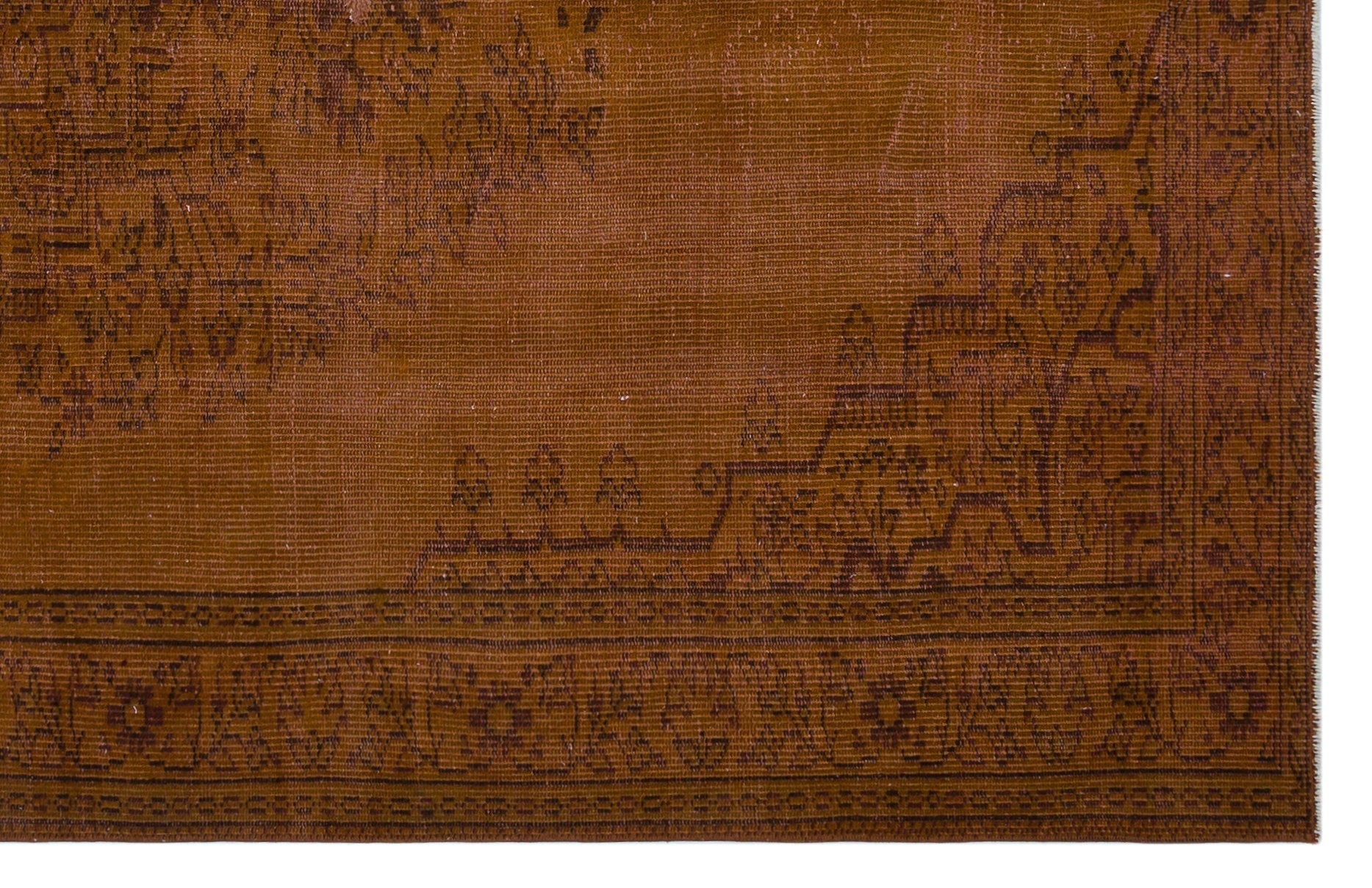 Atina Brown Vintage Wool Handmade Area Rug 5'5" x 8'5"