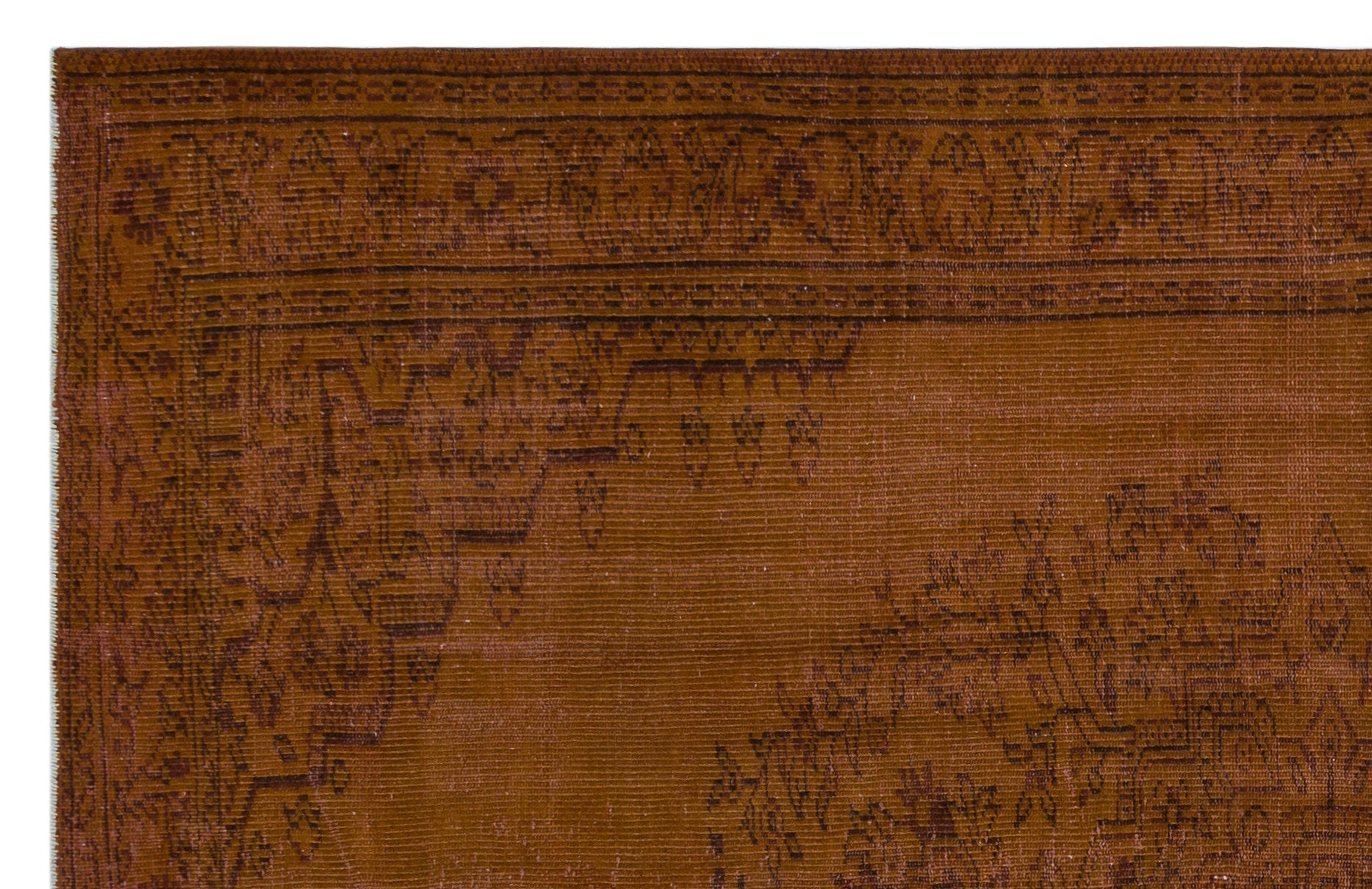 Atina Brown Vintage Wool Handmade Area Rug 5'5" x 8'5"