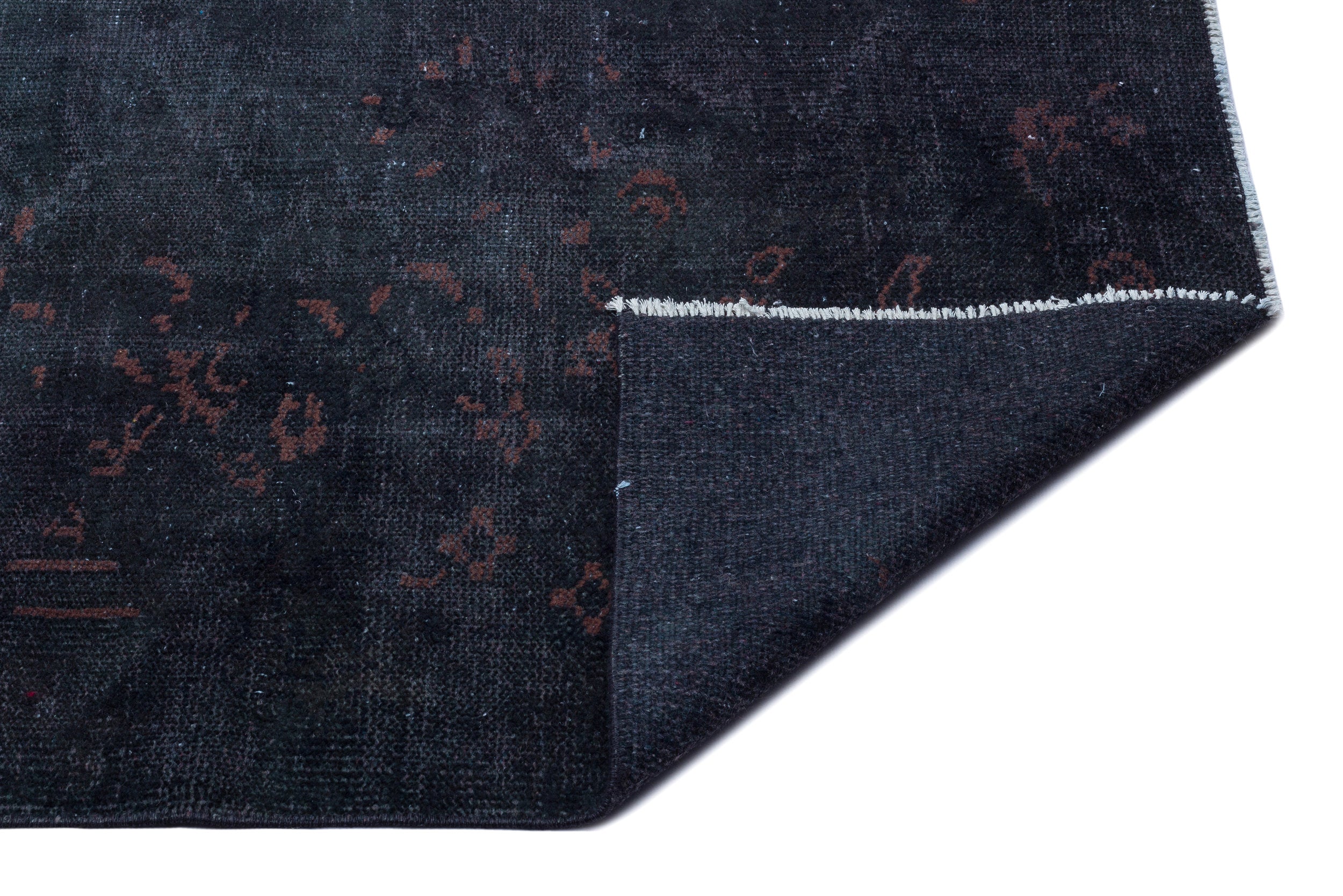 Atina Black Vintage Wool Handmade Area Rug 5'10" x 10'0"