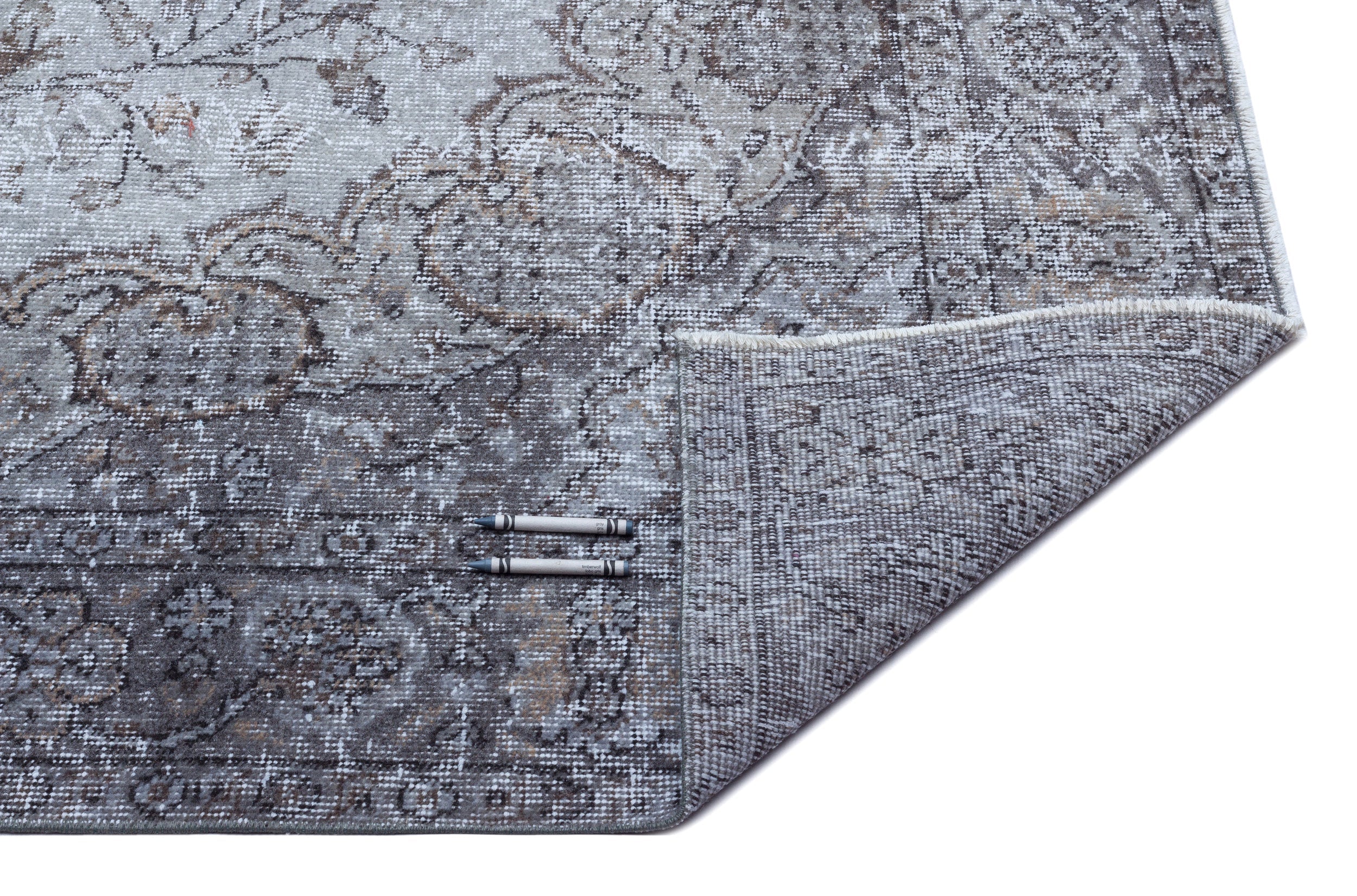 Atina Blue Vintage Wool Handmade Area Rug 5'8" x 8'11"