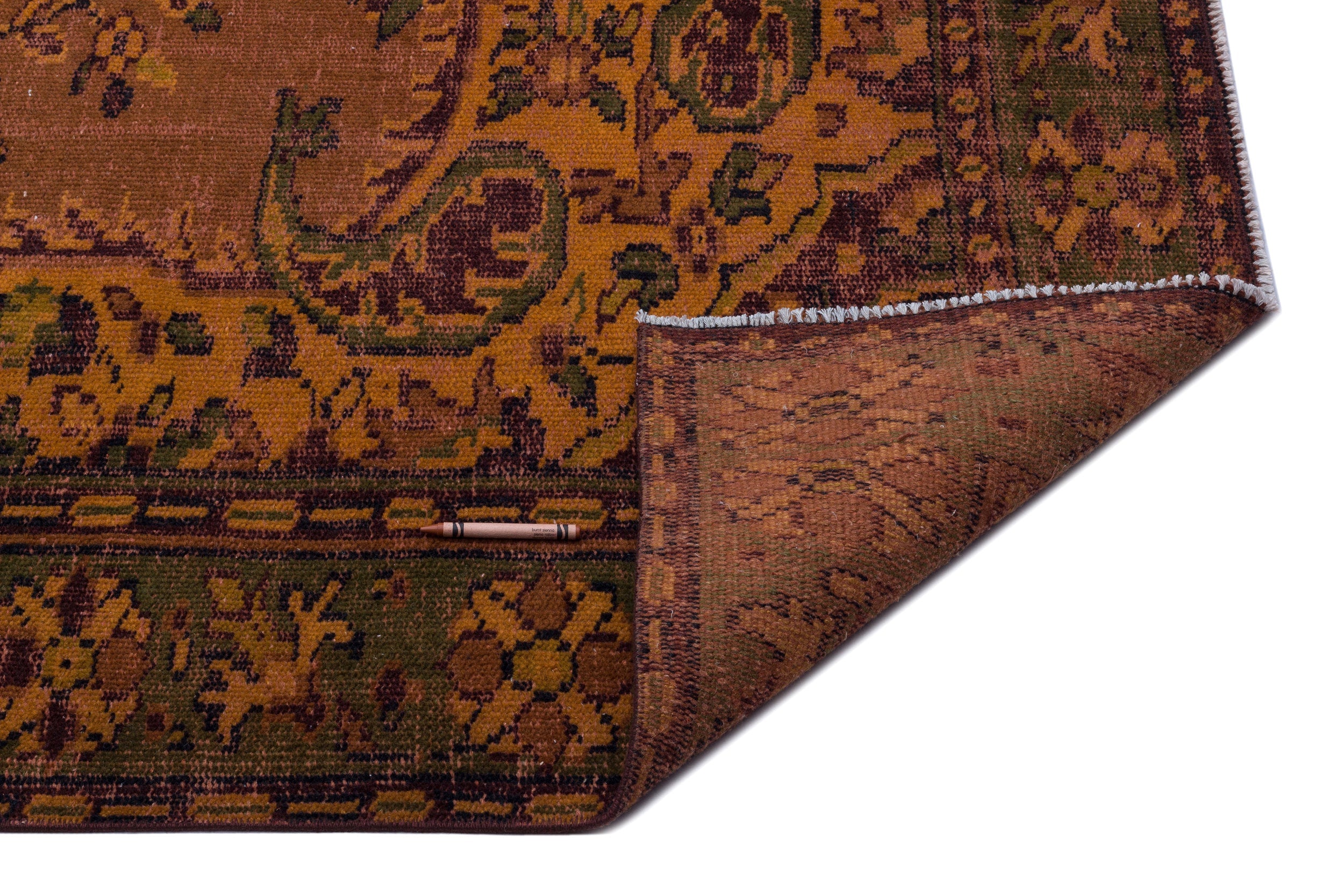 Atina Brown Vintage Wool Handmade Area Rug 5'11" x 9'6"