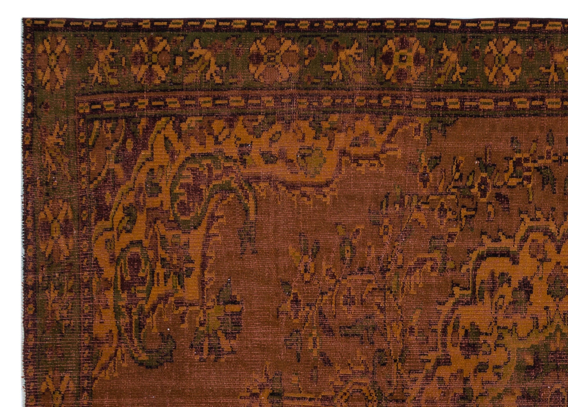 Atina Brown Vintage Wool Handmade Area Rug 5'11" x 9'6"