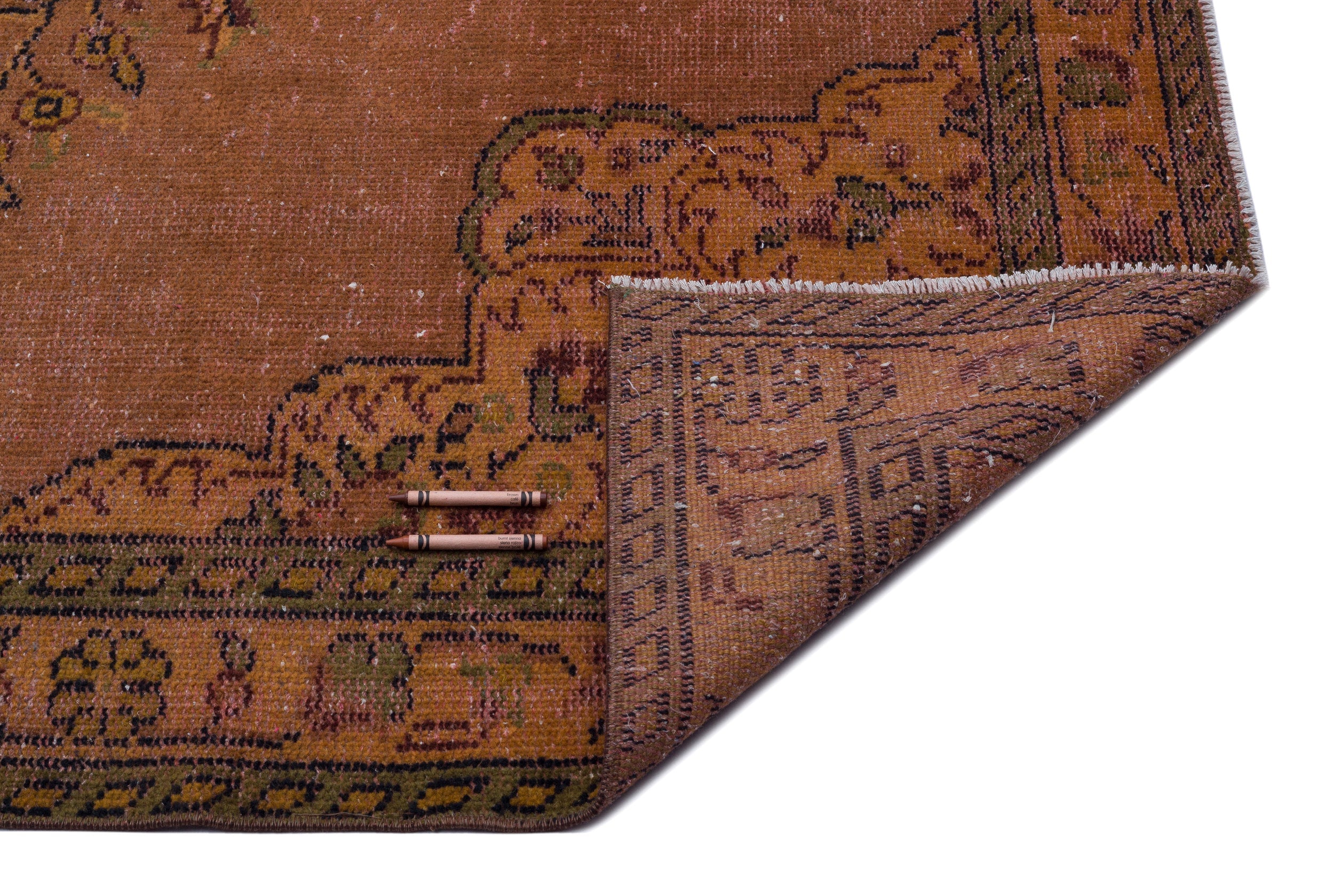 Atina Brown Vintage Wool Handmade Area Rug 5'3" x 10'0"