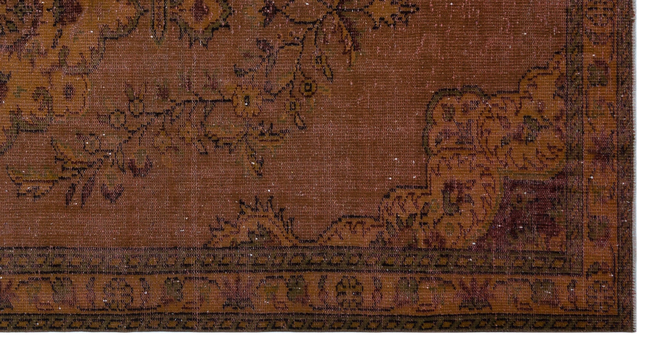 Atina Brown Vintage Wool Handmade Area Rug 5'3" x 10'0"