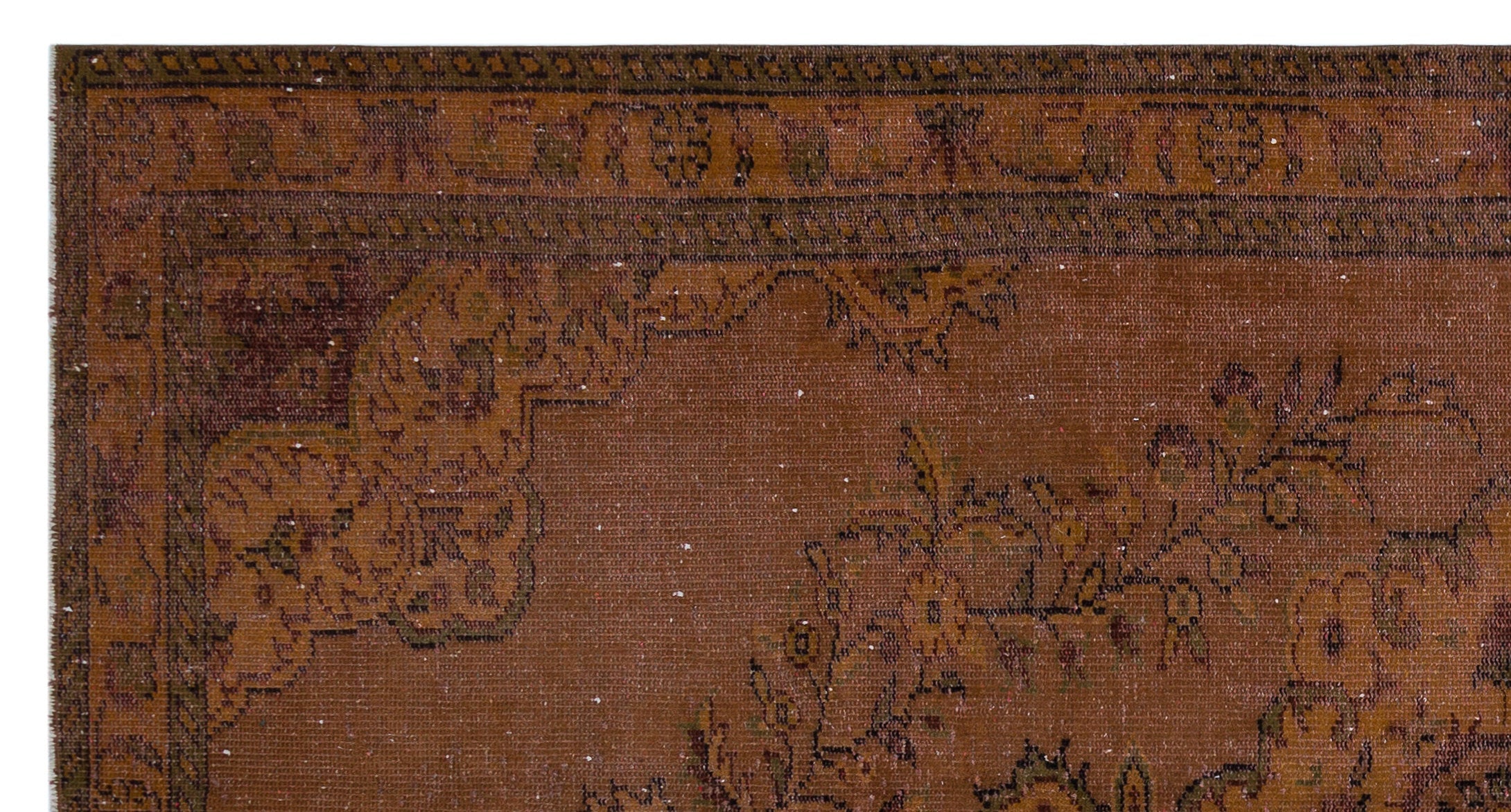 Atina Brown Vintage Wool Handmade Area Rug 5'3" x 10'0"