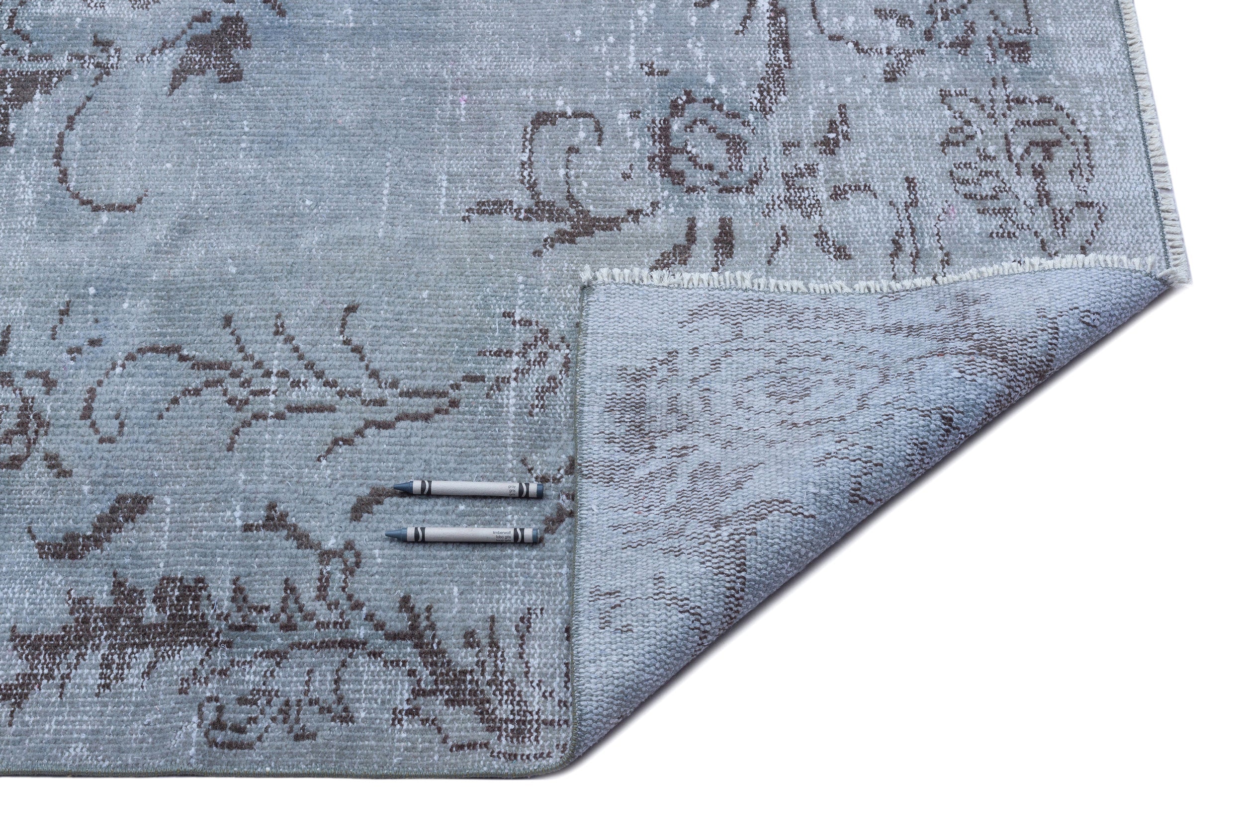 Atina Blue Vintage Wool Handmade Area Rug 6'8" x 8'3"