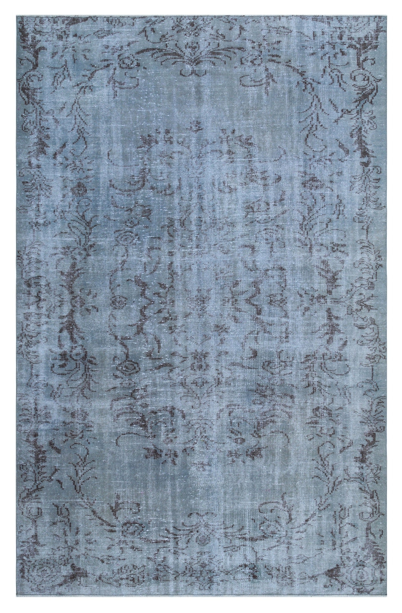 Atina Blue Vintage Wool Handmade Area Rug 6'8" x 8'3"