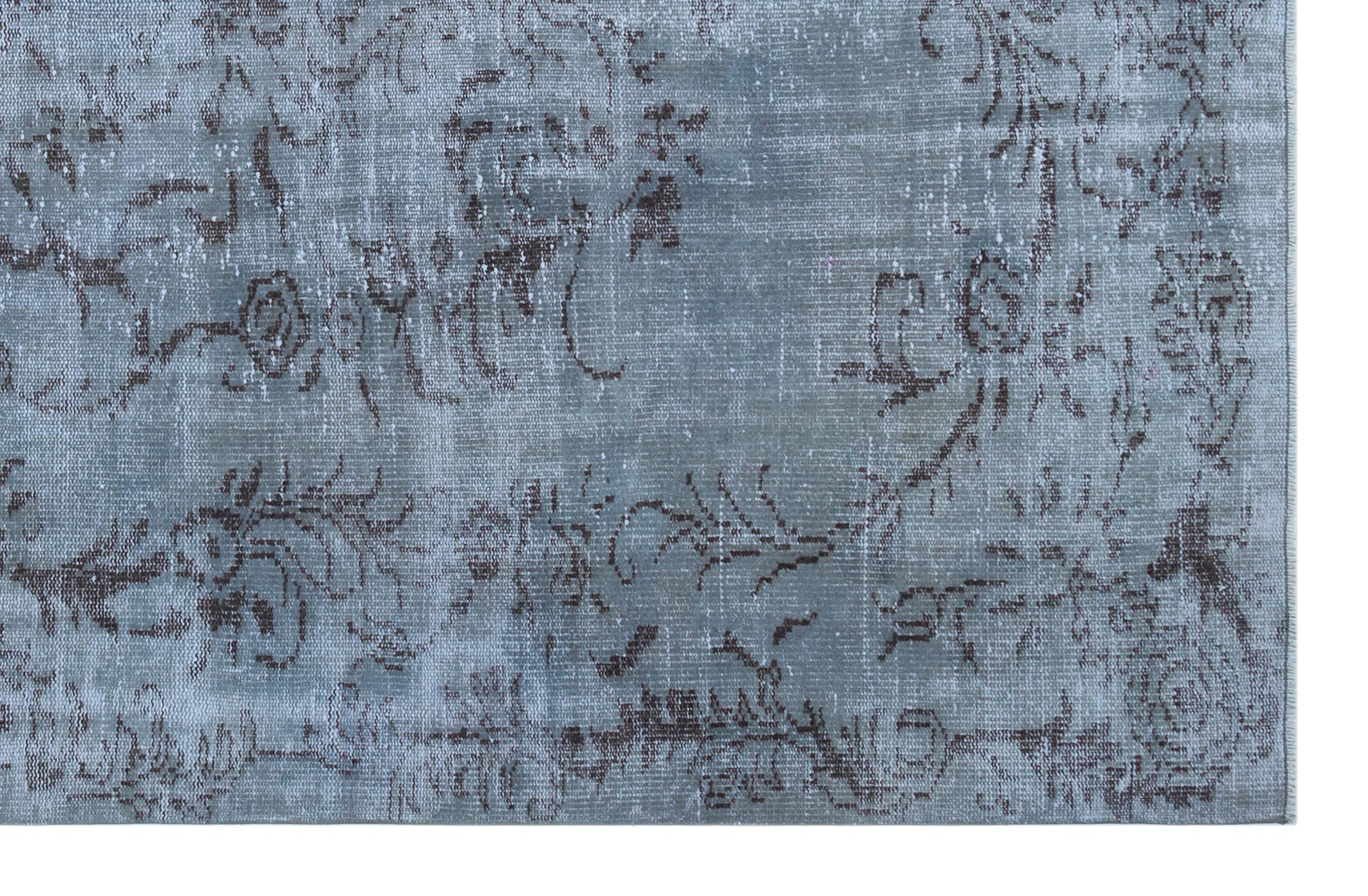 Atina Blue Vintage Wool Handmade Area Rug 6'8" x 8'3"