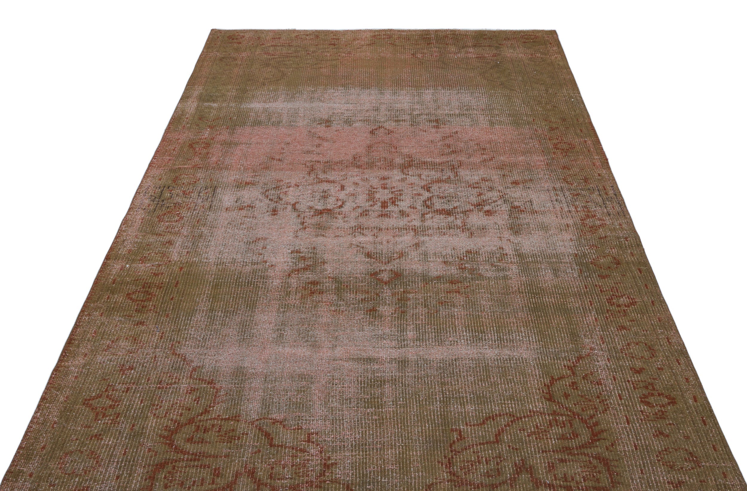 Atina Brown Vintage Wool Handmade Area Rug 5'3" x 8'1"