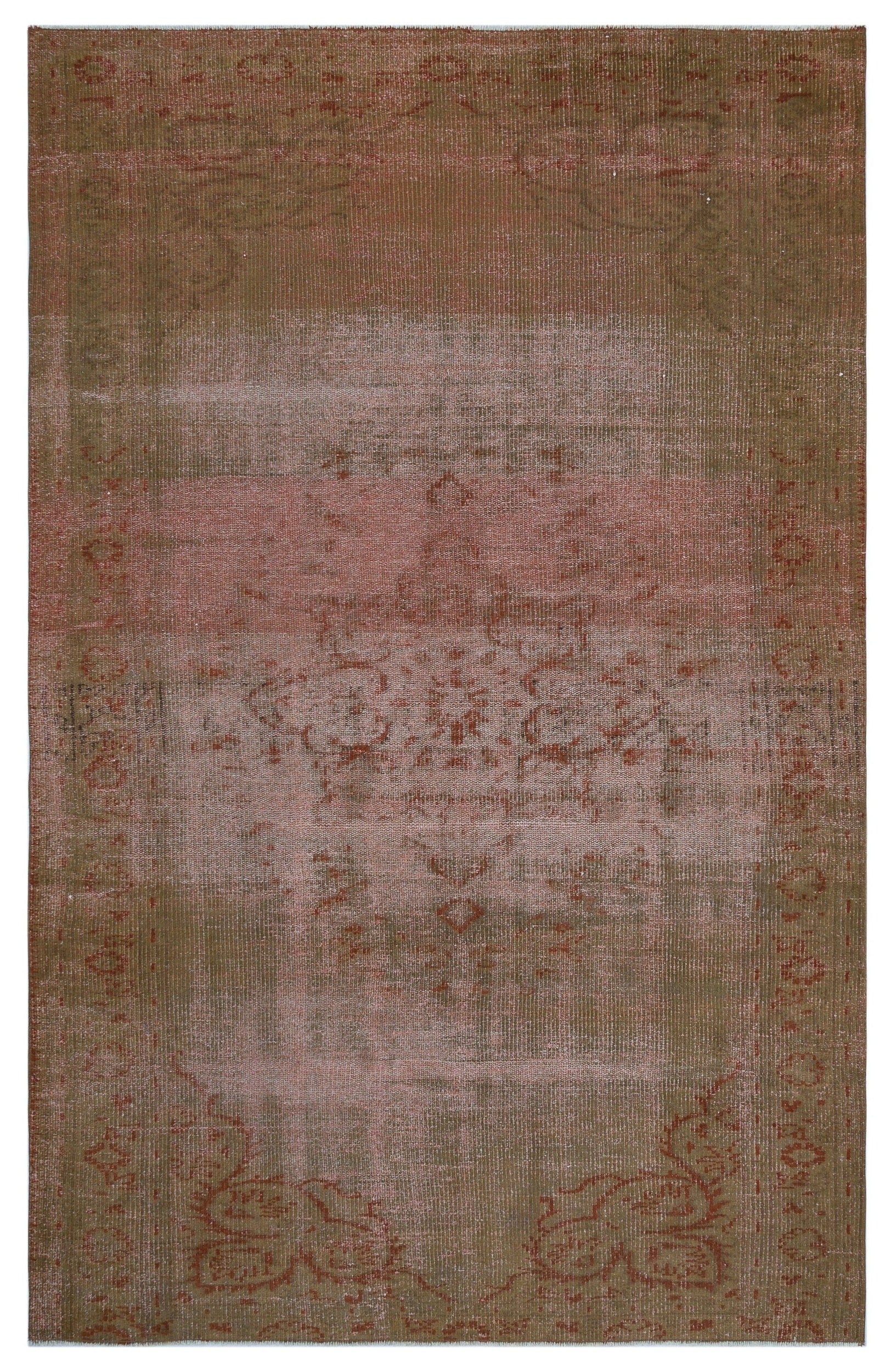 Atina Brown Vintage Wool Handmade Area Rug 5'3" x 8'1"