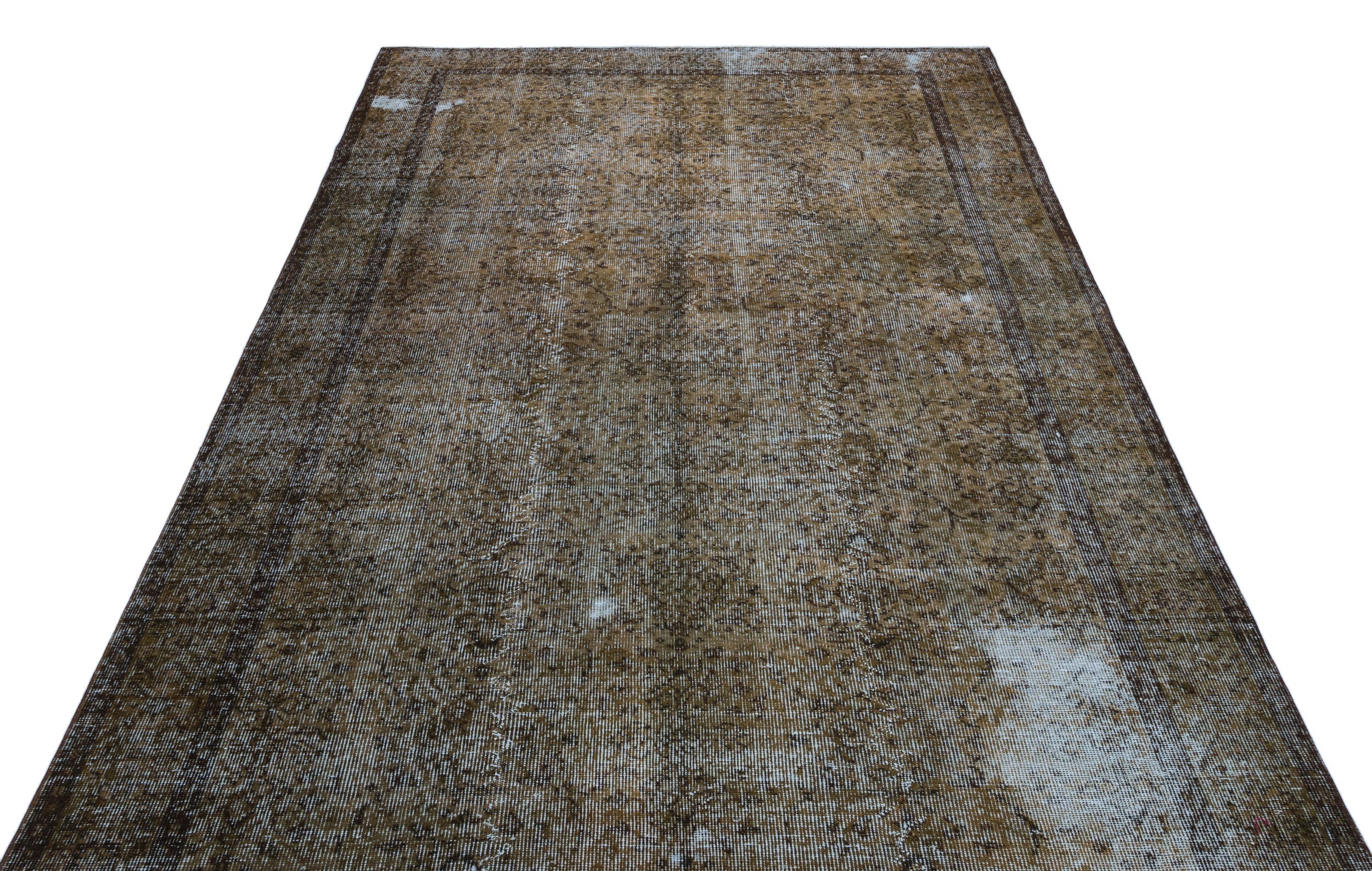 Atina Brown Vintage Wool Handmade Area Rug 5'8" x 9'4"